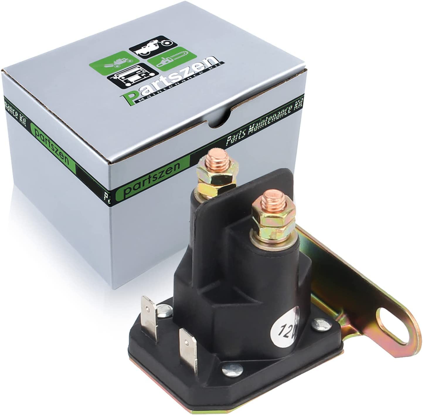 Partszen Gy22476 Auc15346 Starter Solenoid 12V For John Deere Tractor Z225 Z235 Z245 Z255 Z335E Z335M Z345M Z345R D100 D105 D110