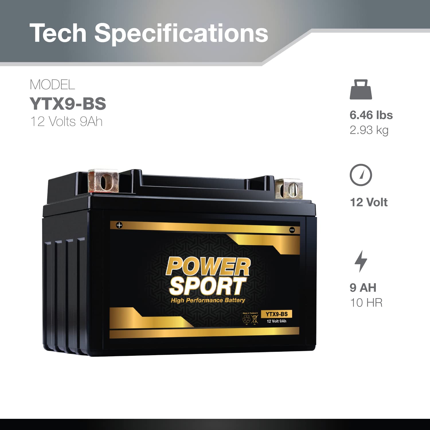 Expertpower Etx9-Bs 12V9Ah Lead_Acid_Battery Replaces Ytx9-Bs
