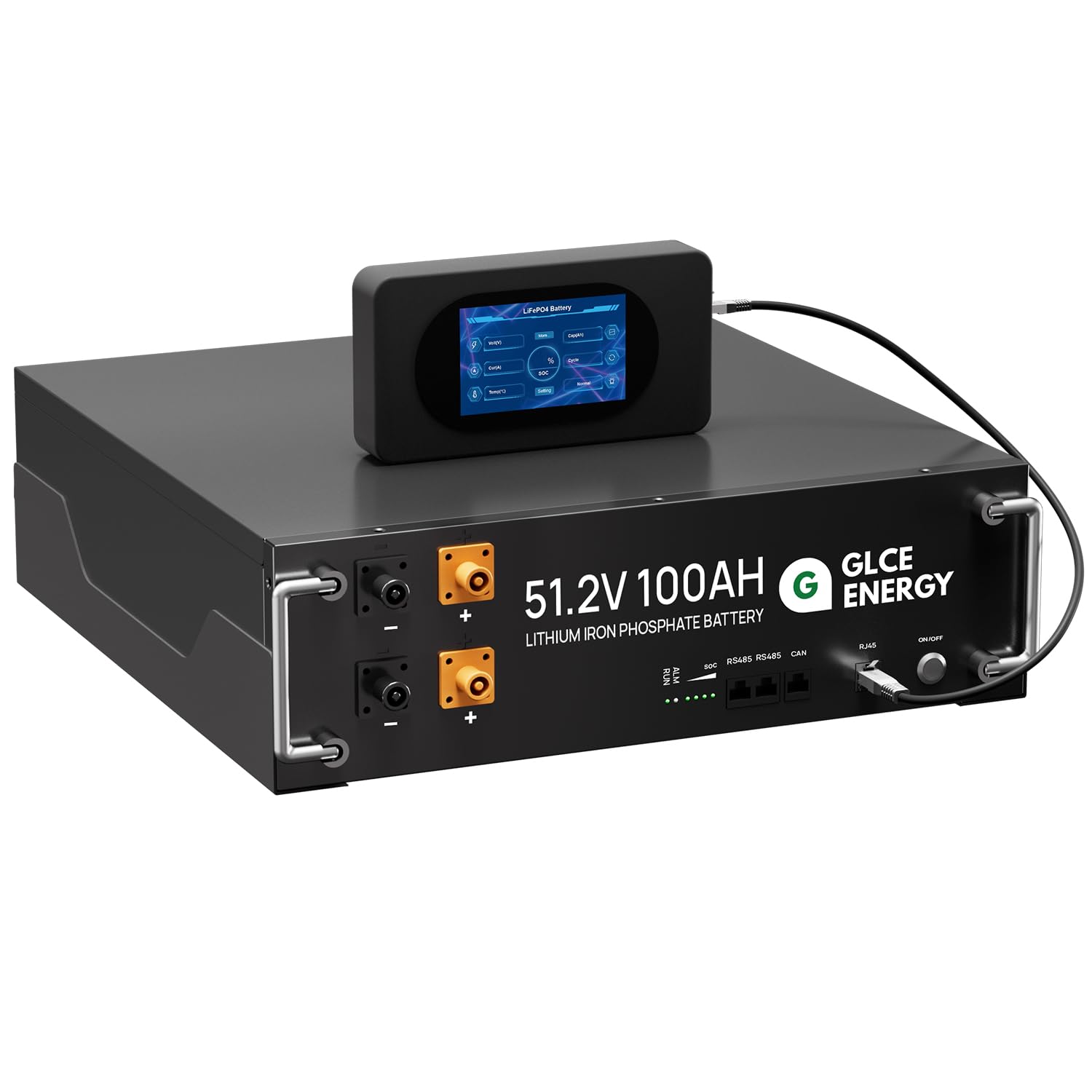 Glce Energy 48V 100Ah Lifepo4 Lithium Battery, Grade A Cells, 5120Wh Deep Cycle Battery With Can And Rs485 Communication Interface, 15000+Cycles, Rv, Solar, Marine, Overland, Home Energy Storage