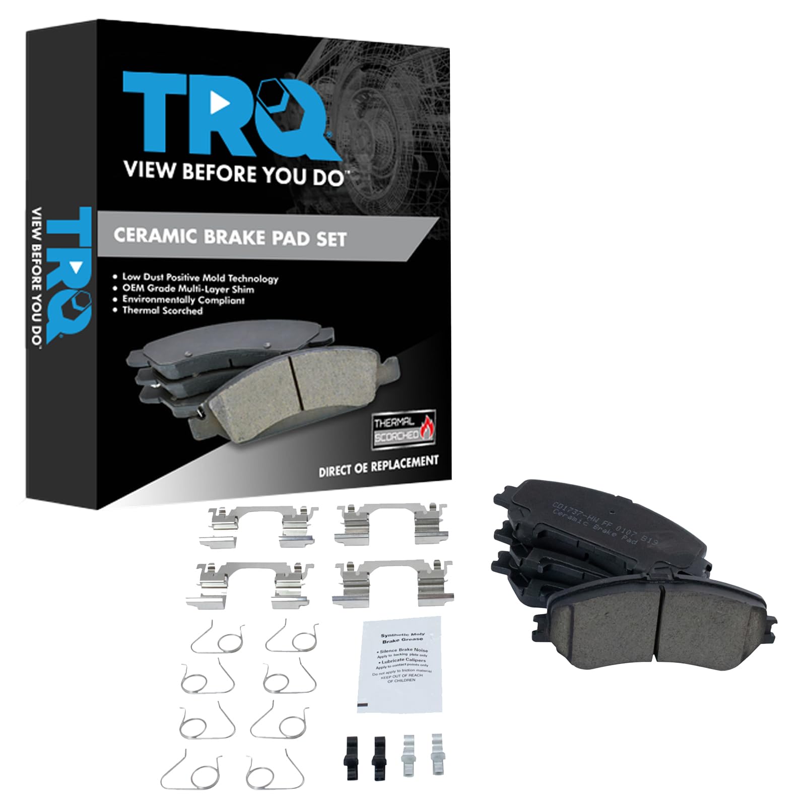 TRQ Front Brake Pads Ceramic Compatible with 2014-2020 Nissan Rogue 2017-2021 Rogue Sport