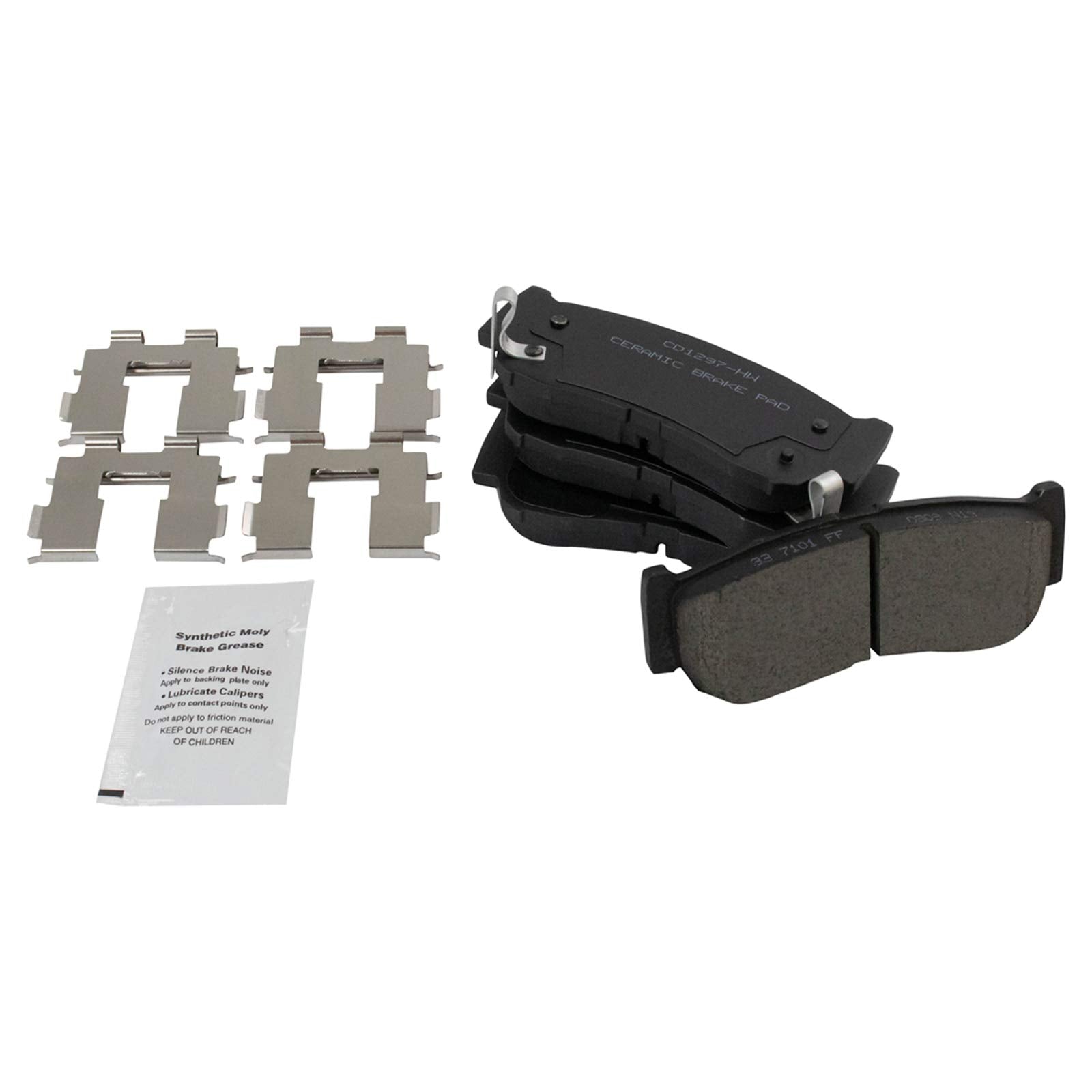 TRQ Rear Brake Pads Ceramic Compatible with 2007-2009 Hyundai Santa Fe