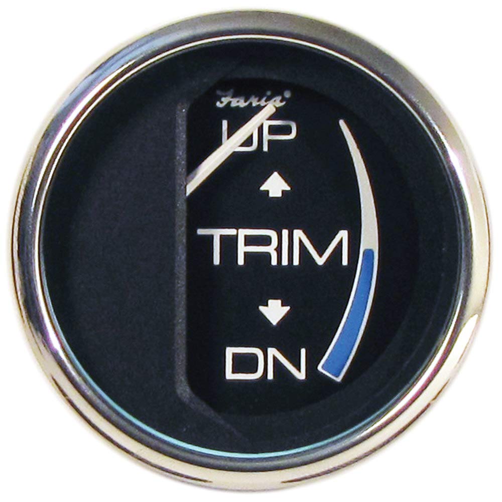 Faria Beede '13709 Chesapeake Stainless Steel Trim Gauge (Johnson/Evinrude/Suzuki Outboard) - 2'', Black