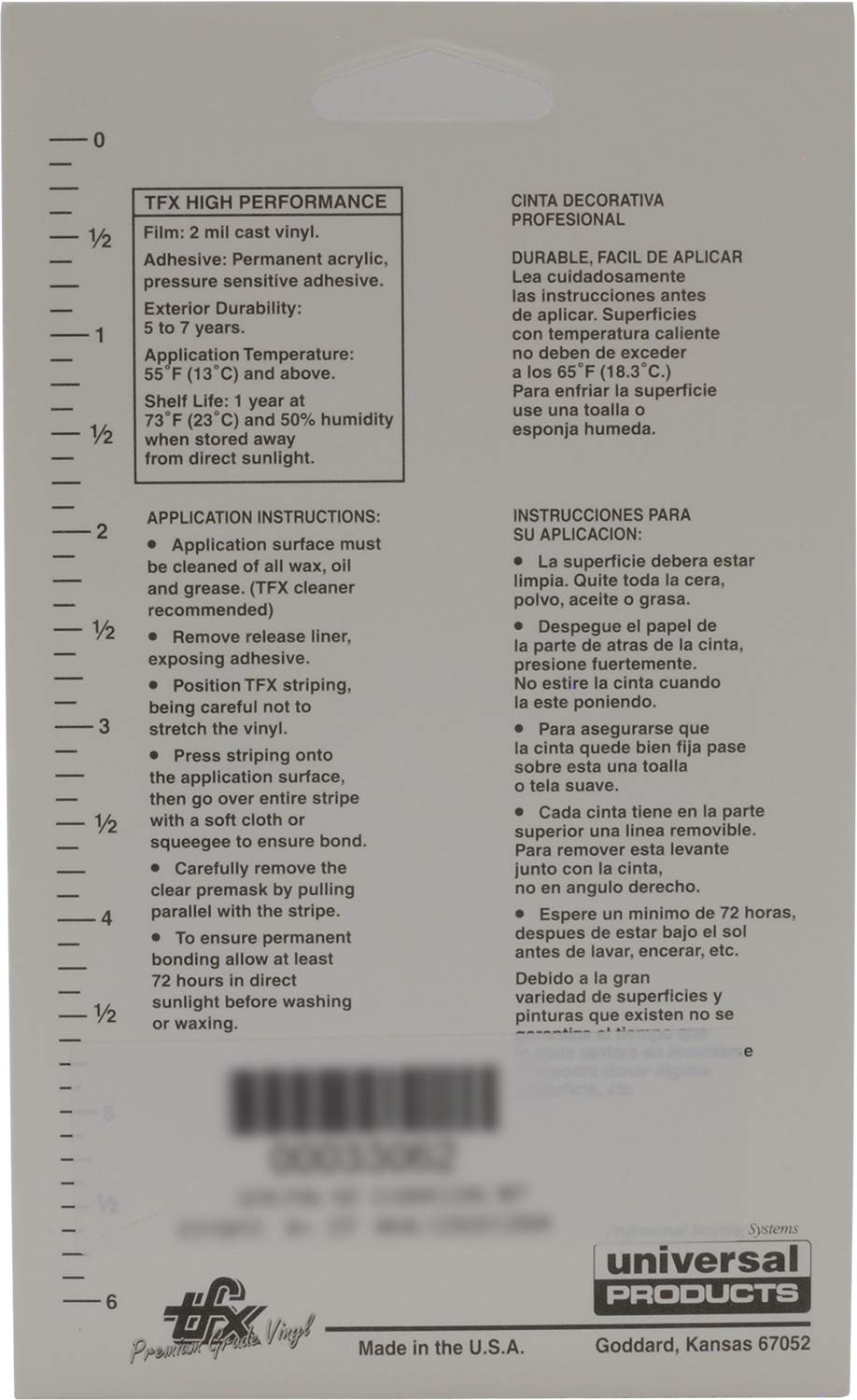 Universal Tfx 00043061 - Auto Customizing Dual Pinstripe -(1/4'') 4/16'' X 50' (1/8    Stripe, 1/16'' Gap, Then 1/16    Stripe)-