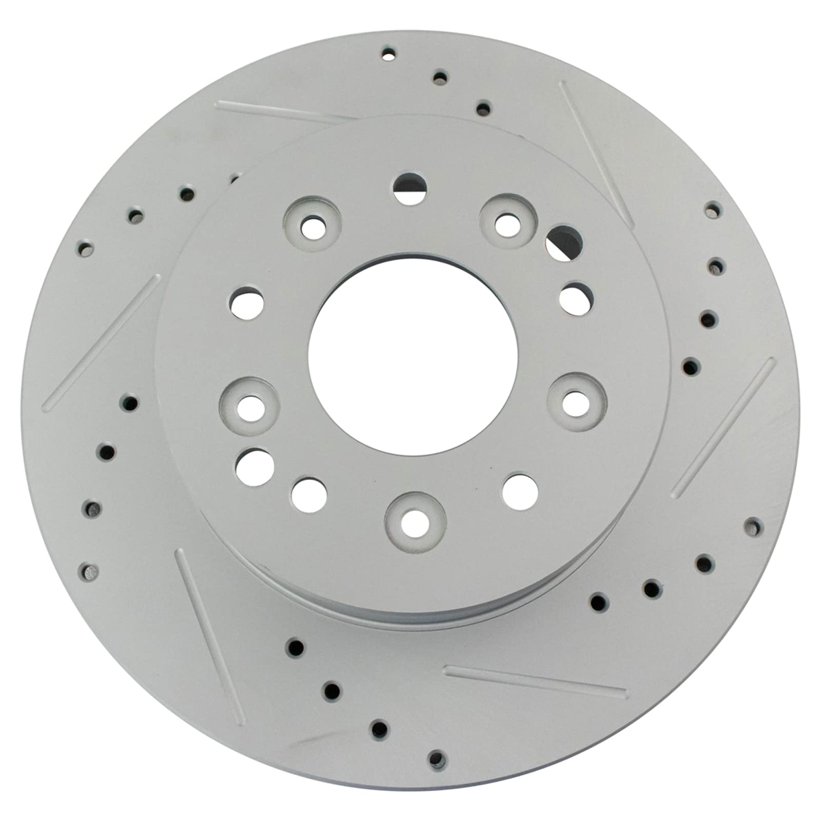 Trq Brake Rotors Set Premium G-Coated 2 Piece Slotted X Drilled Driver & Passenger Side Compatible With 1968-1969 Chevrolet Cama