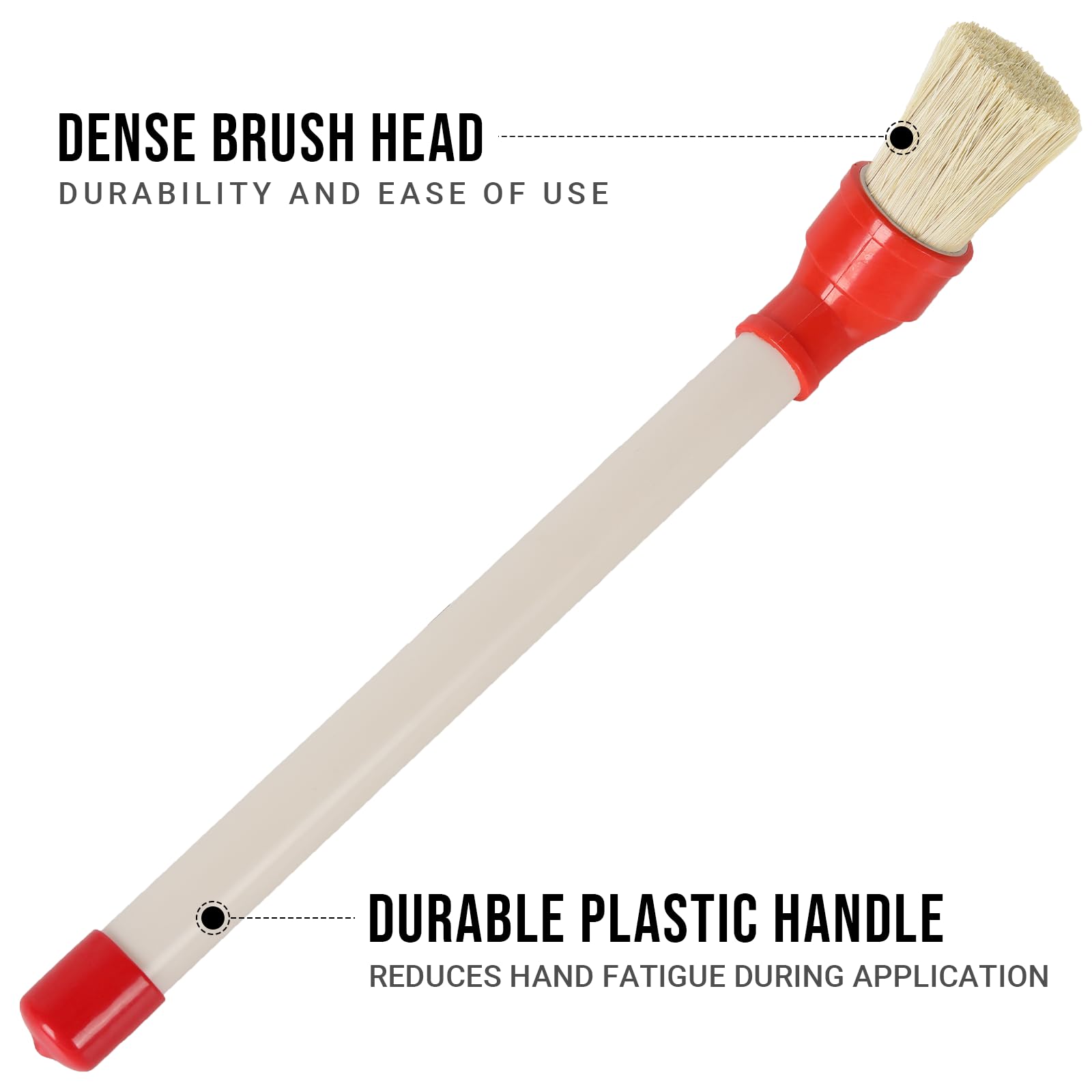 Calvana [2 Pack] Curved Applicator Brush for Tire Mounting Paste - 11'' Plastic Handle - 45-Degree Angled Brush for Easy Applica