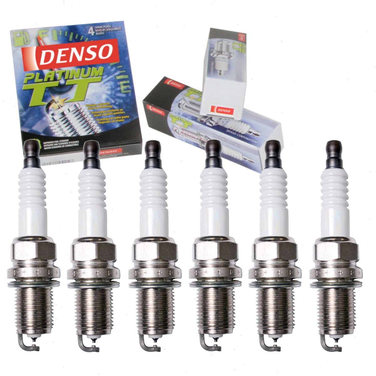 6 pc DENSO Platinum TT Spark Plugs compatible with Honda Odyssey 3.5L V6 1999-2010