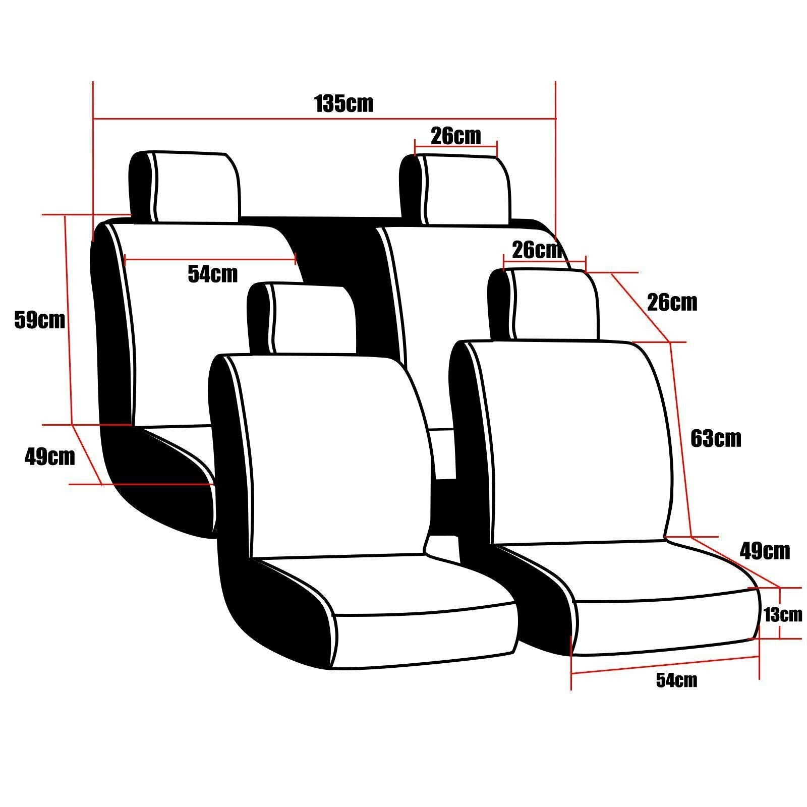 MAGQOO Universal PU Leather Car Seat Cover Full Set 5-Seat Front&Rear Cushions Full Seat with Pillows Fit for SUV Truck Van Year