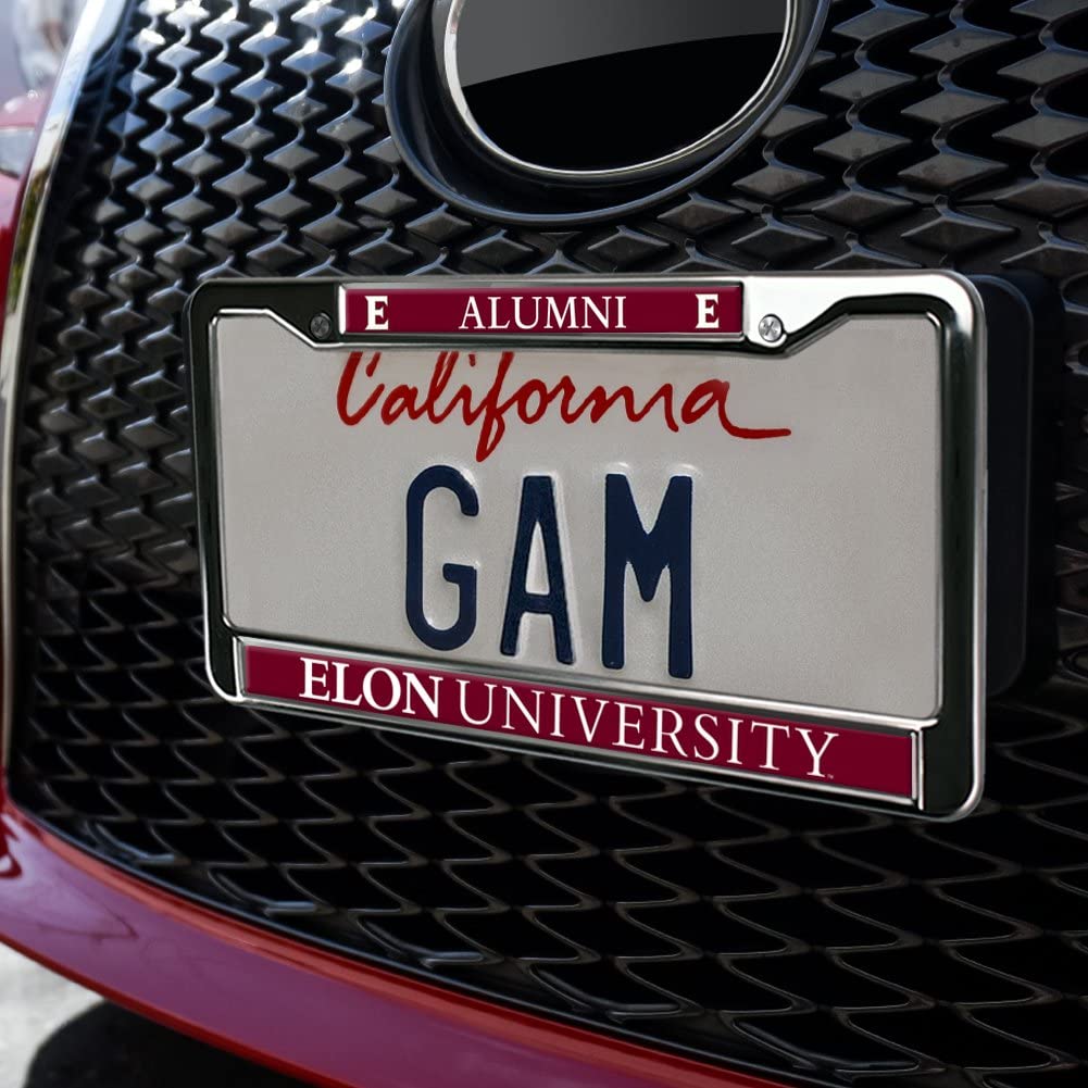 GRAPHICS & MORE Full Size Metal License Plate Frame - Elon University Alumni - One Size