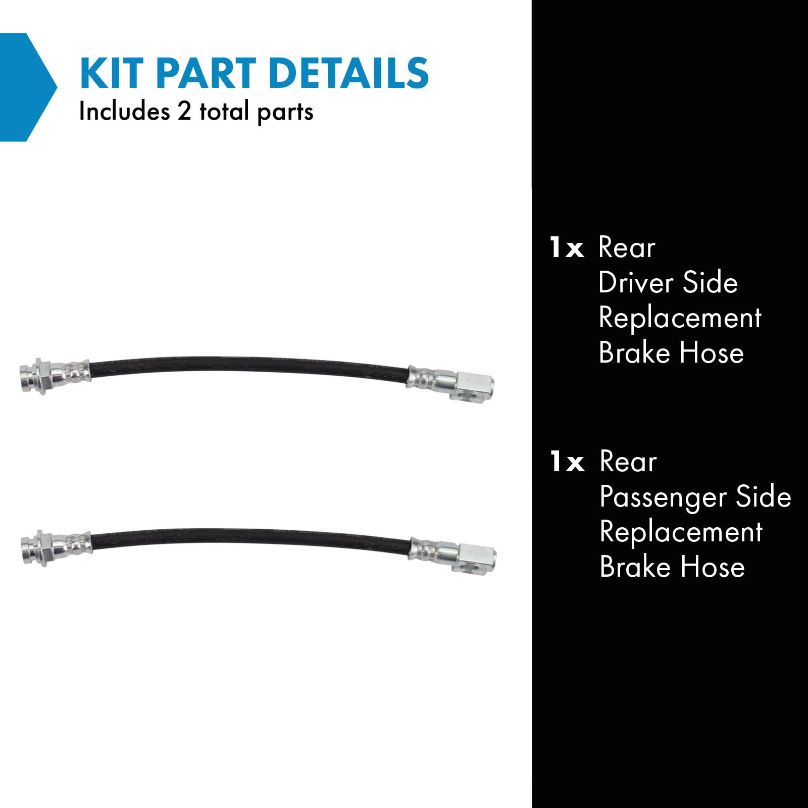 Trq Rear Brake Hose Compatible With 99-09 Buick 00-10 Chevrolet 99-04 Oldsmobile 99-08 Pontiac