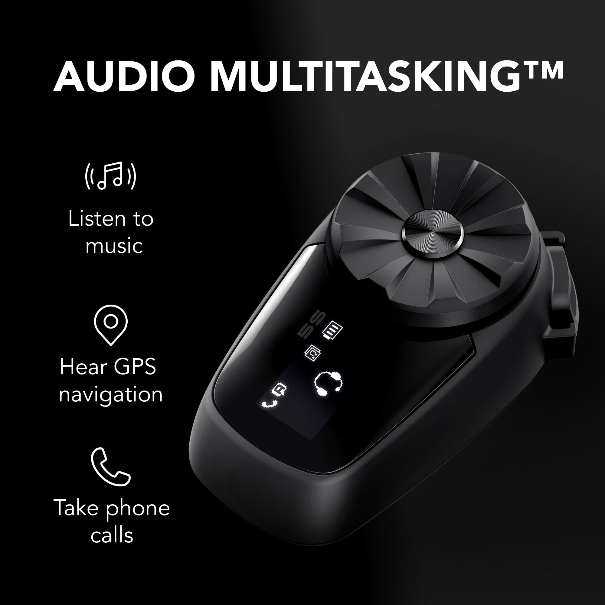 Sena 5S Motorcycle Bluetooth Communication System, Black, Single Pack