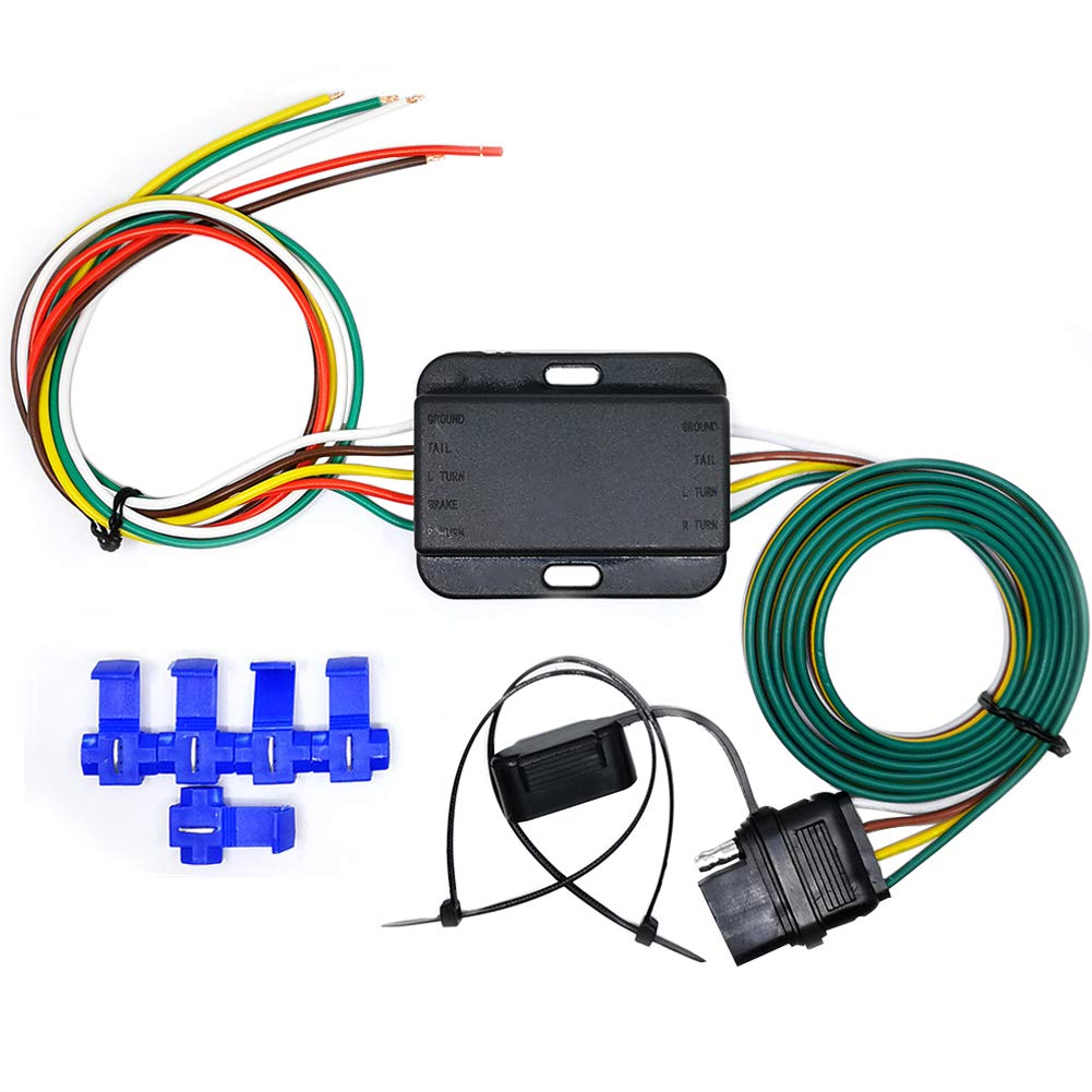Carrofix Non-Powered Taillight Converter With 20' Inches Leads And 60' Inches 4-Wire Flat Extension Vehicle End Connector
