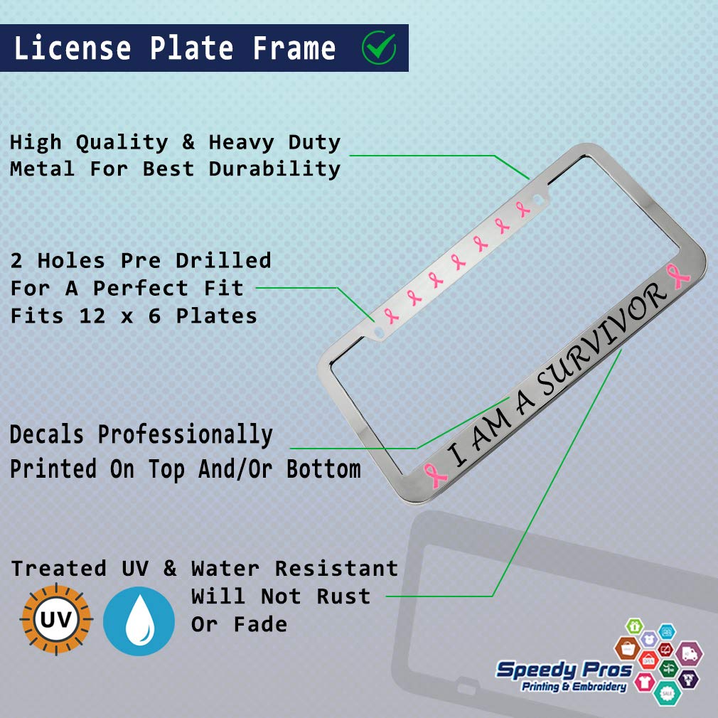 Speedy Pros Autism Awareness Zinc Metal License Plate Frame Car Auto Tag Holder - Chrome 2 Holes