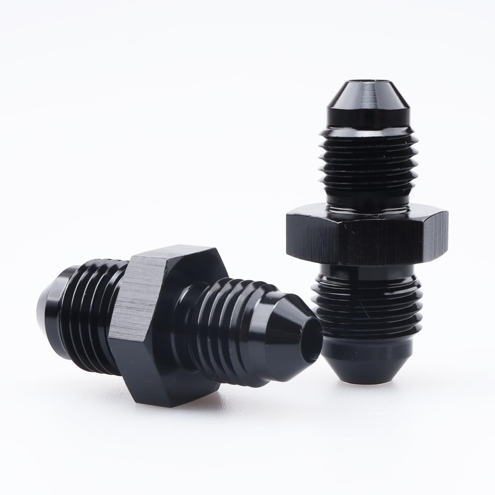 AC PERFORMANCE -5 AN to -4 AN Male Flare Reducer Coupler Union Adapter Fitting Aluminum Black, Pack of 2