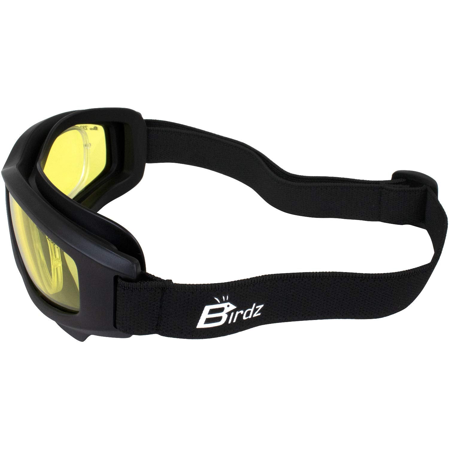 Birdz 2 Pairs Of Eyewear Flyer Extreme Sports Construction Super Seal Safety Goggles With Smoke & Yellow Lenses & Rx Adaptor