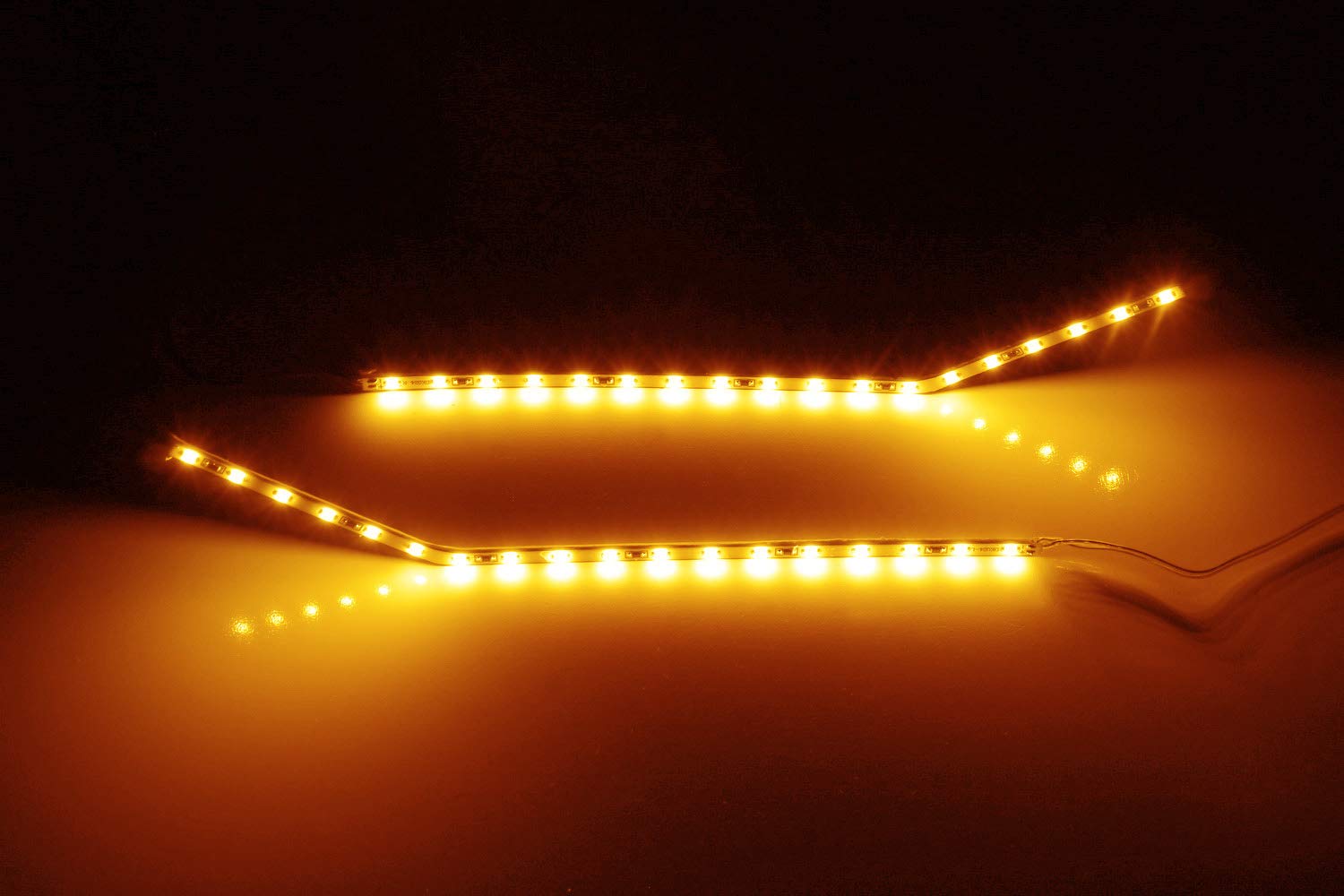 Ijdmtoy Amber Yellow Led Background Illumination Kit Compatible With 2017-2021 Ford F250 F350 F450 Super Duty Side Fender Chrome