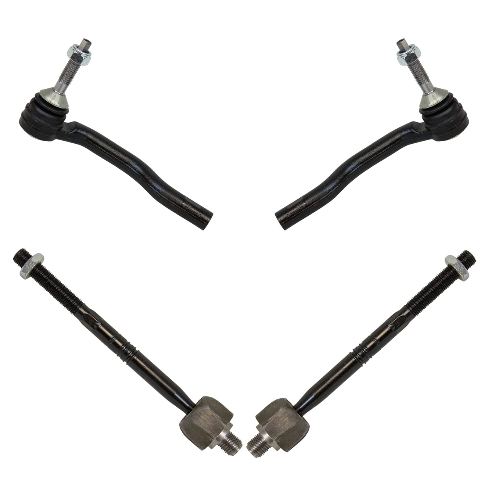 Trq Front Inner And Outer Tie Rod Set Compatible With 2015-2021 Ford Edge 2013-2020 Fusion 2017-2020 Lincoln Continental 2016-20