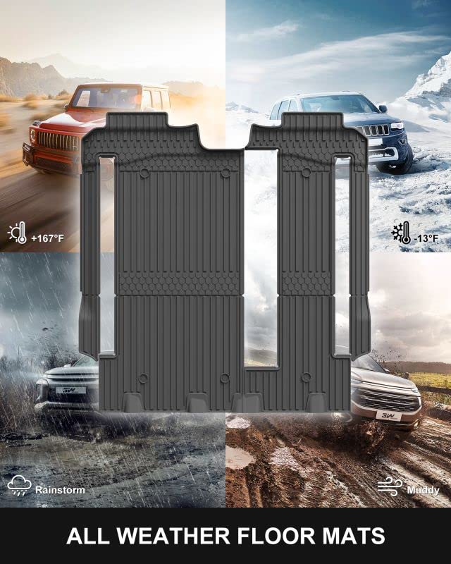 3W Floor Mat Fit Toyota Sienna 2021-2025 (Only For 8 Seat), Tpe All Weather Custom Fit Floor Liner For Toyota Sienna 2Nd And 3Rd