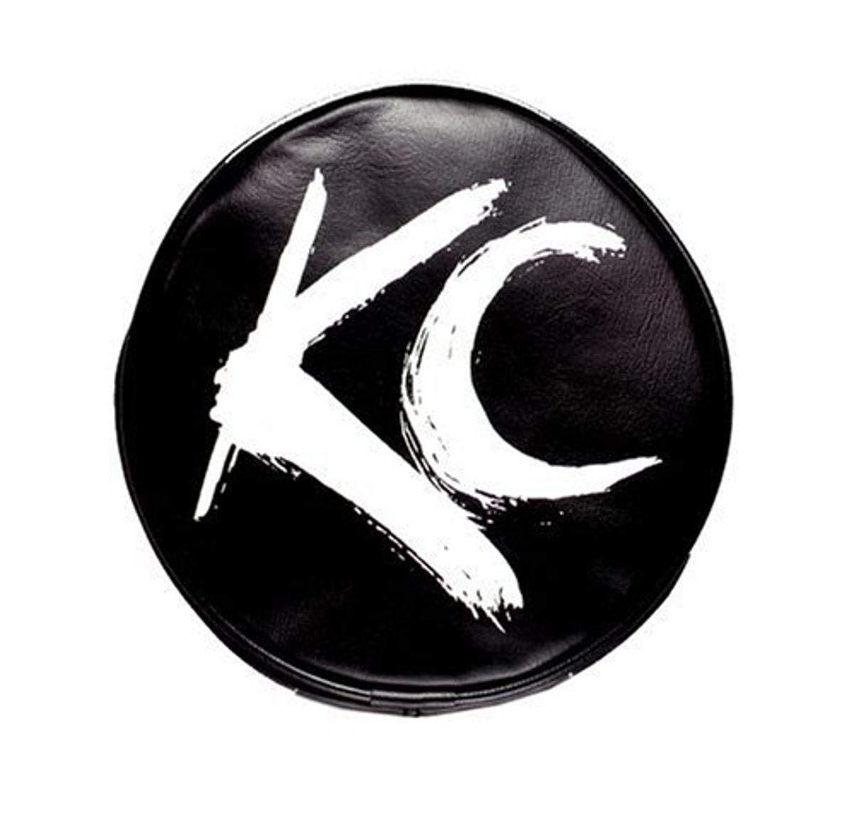 Kc Hilites 5117 6'' Round Black Vinyl Light Cover W/ White Brushed Kc Logo - Set Of 2