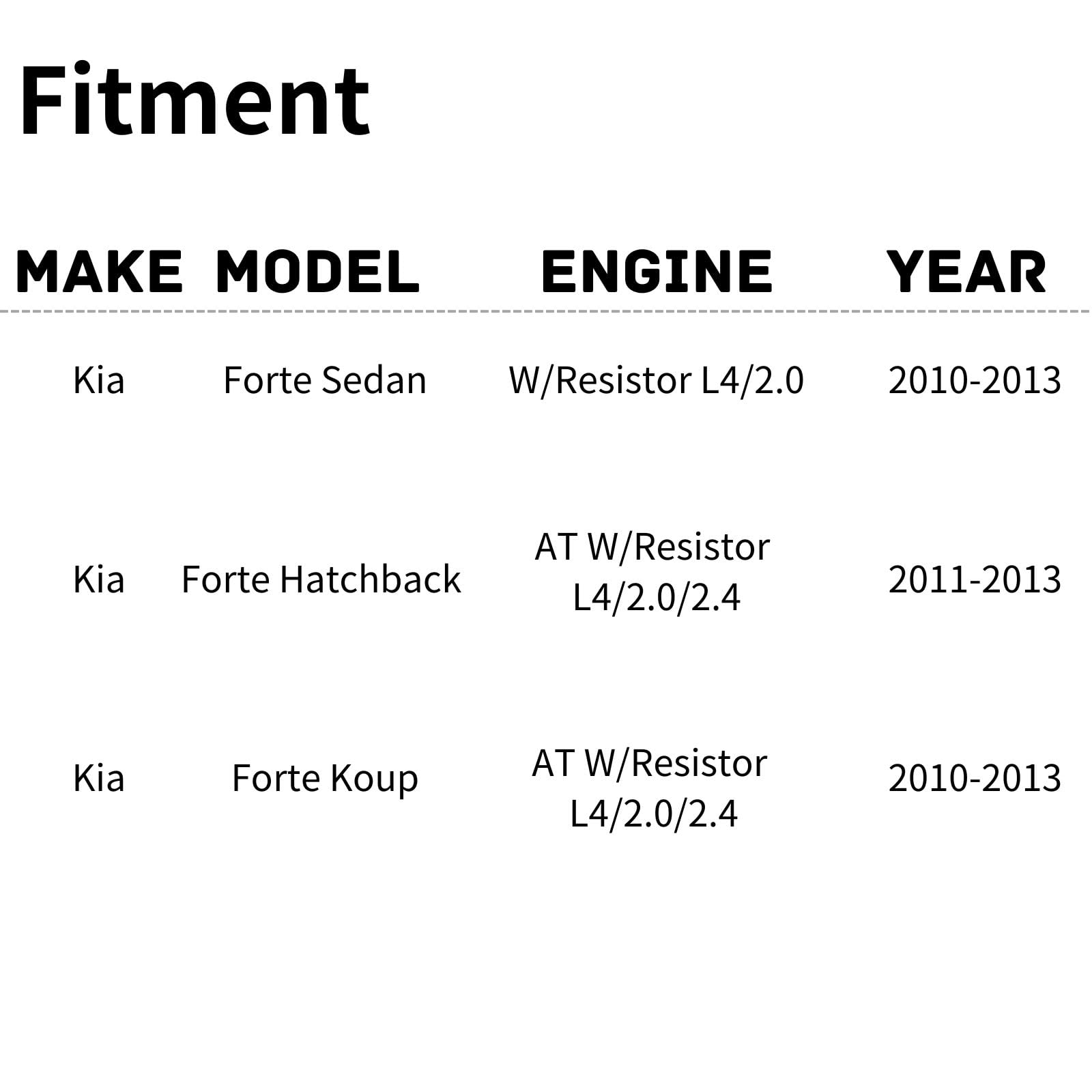 TYG OE Replacement(CAPA Quality) Cooling Fan Extra Silent for 2010(from 8-26 '10)-2013 Kia Forte Sedan, 2011-2013 Forte Hatchbac