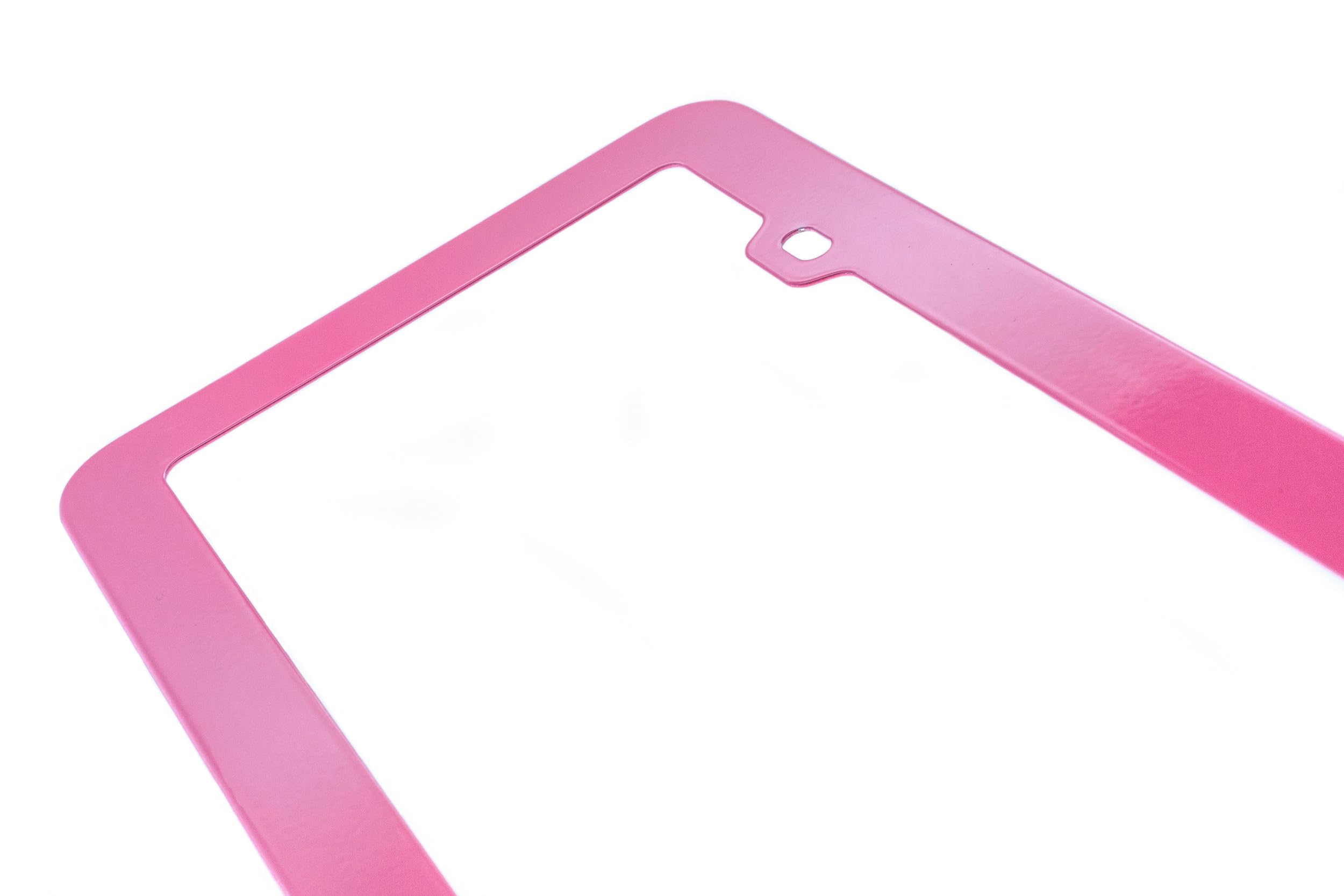 2PCs Creathome Stainless Steel License Plate Frames with Barbie Pink Color