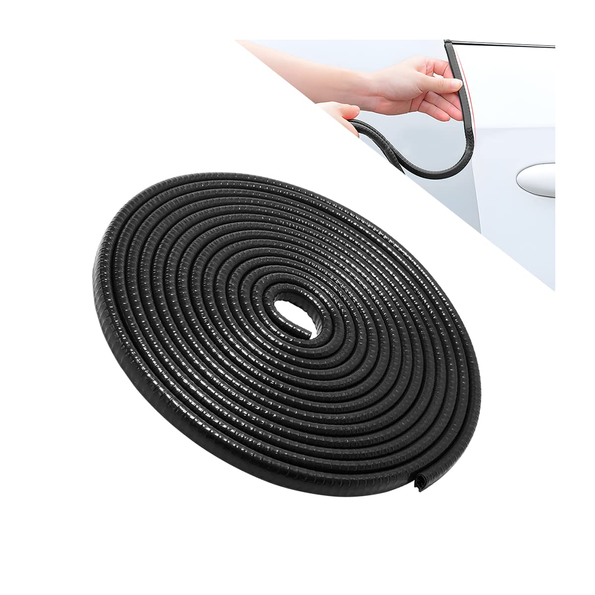 Car Door Edge Guards, 10Ft U Shape Rubber Seal Car Edge Trim, Automotive Door Protector No Glue Required, Car Door Edge Protection Accessories Universal For Most Cars, Car Accessories (Black/10Ft)