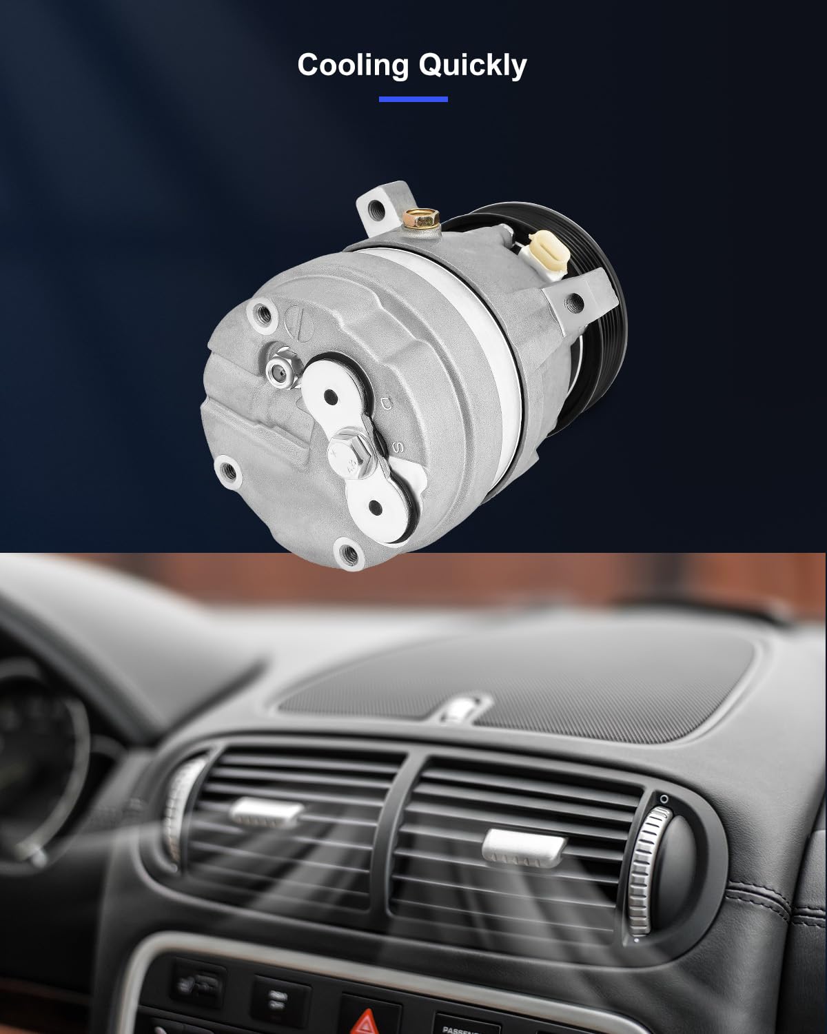 ECCPP A/C Compressor with Clutch 1995-2002 for Chevy Camaro for Pontiac Firebird 3.8L AC Compressor