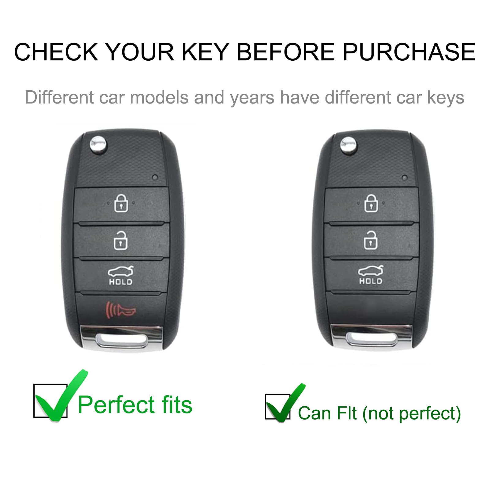 CACARLIKE for KIA Key Fob Cover with Leather Lanyard, Car Key Fob Case Compatible with Sorento Sportage Rio Soul Forte Optima Ca