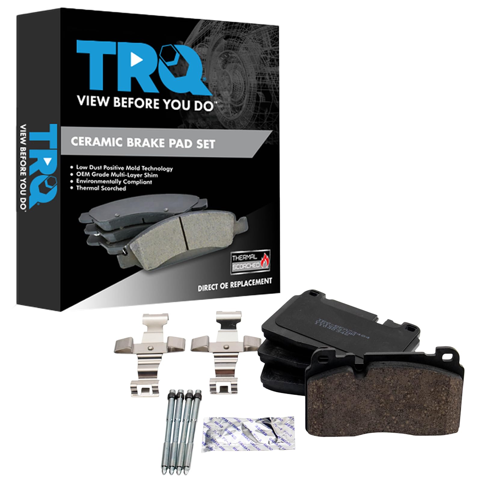 TRQ Front Brake Pads Ceramic Compatible with 2013-2017 Audi Q5