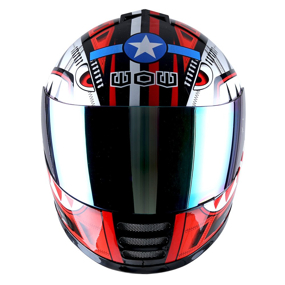 Wow Motorcycle Full Face Helmet Street Bike Bmx Mx Youth Kids Shark Red