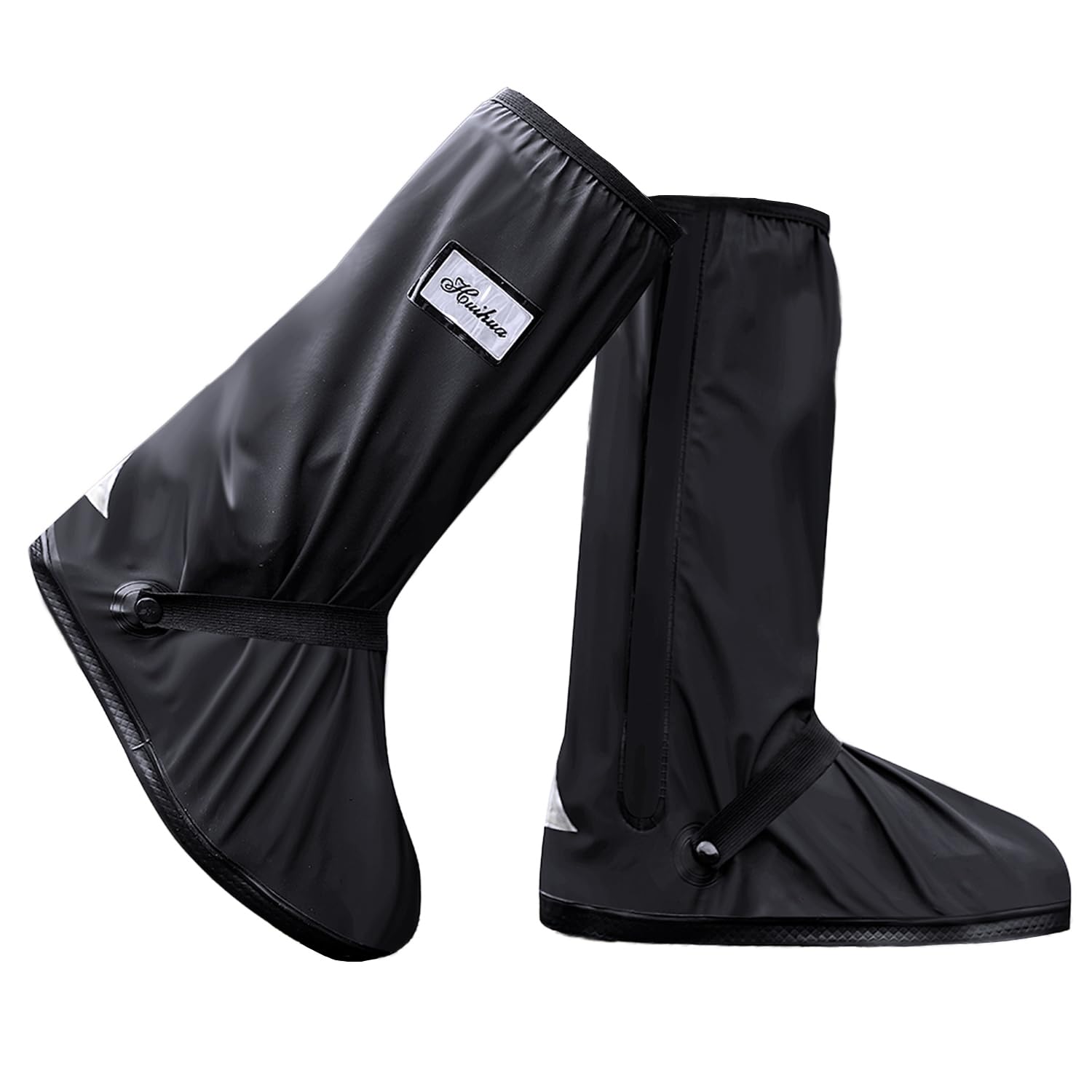 Ushth Black Waterproof Rain Boot Shoe Cover With Reflector (1 Pair)Large