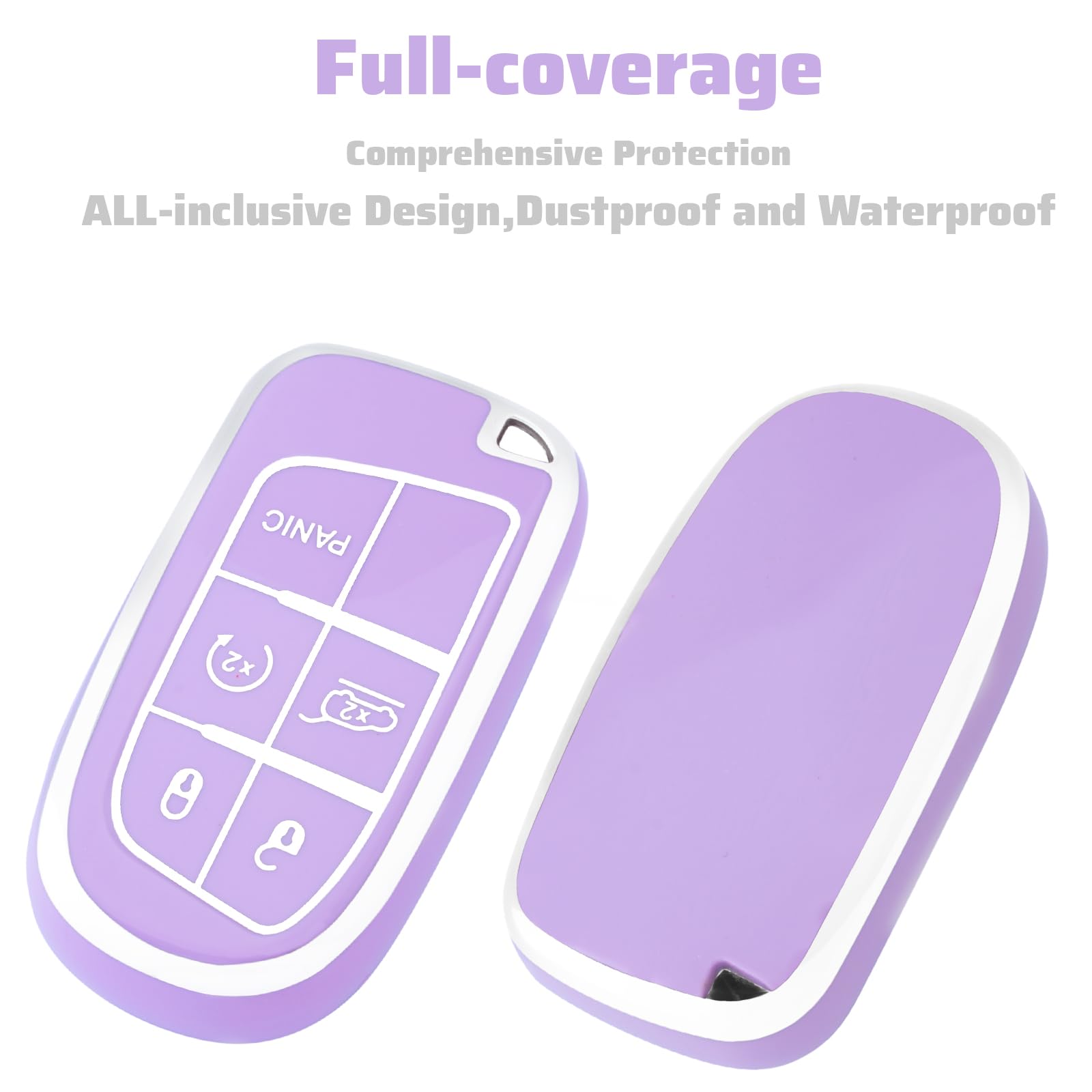 Xiyang Trade For Jeep Key Fob Cover With Keychain,Soft Tpu Key Case Shell Full Protection For Grand Cherokee Renegade Chrysler 2