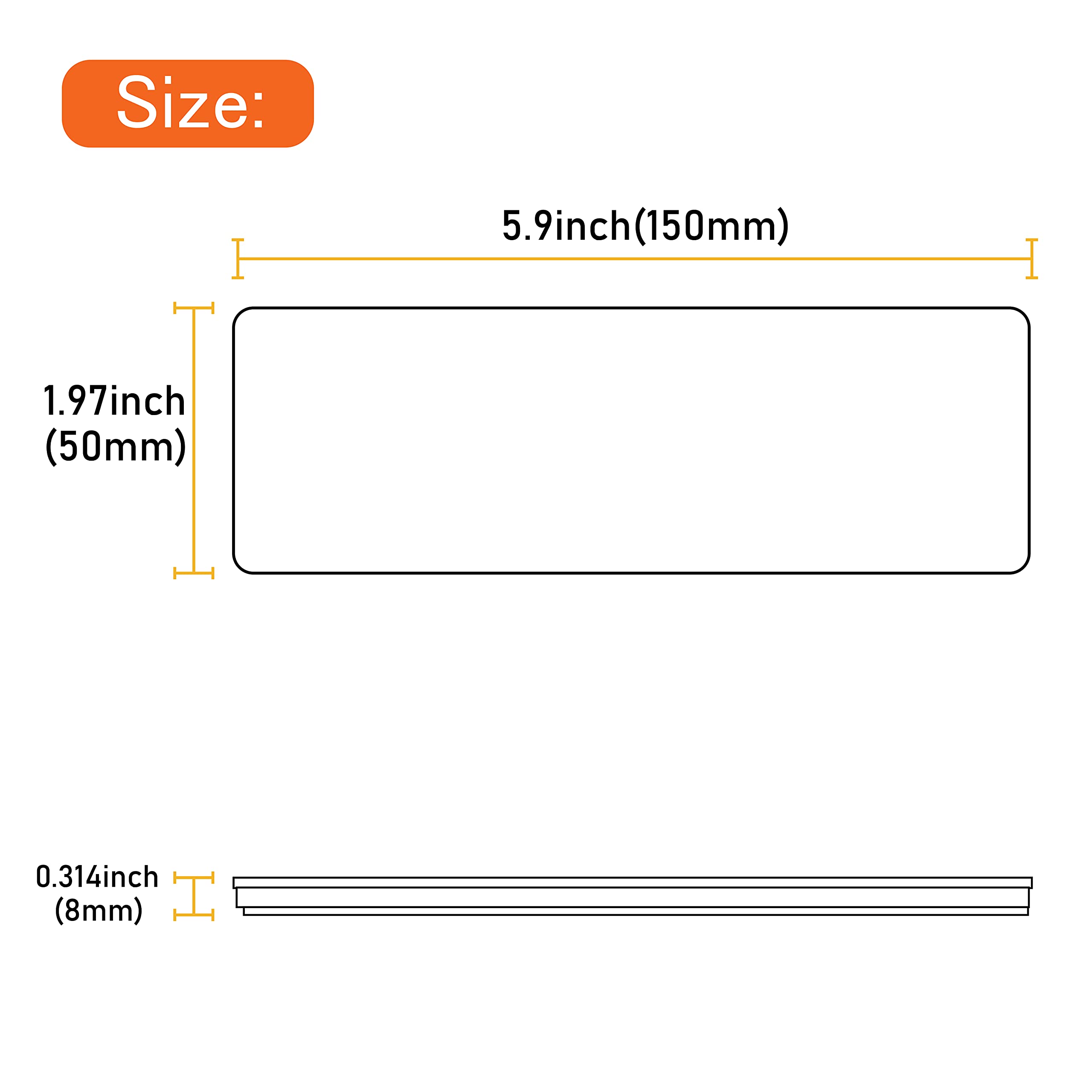 Welnent 4A / Gb23254 / Ccc 2Pcs Rectangle Reflector Self Adhesive Stick On Trailer Driveway Mailbox (Red, Self-Adhesive)