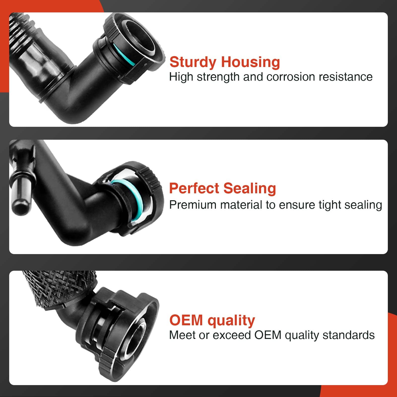 A-Premium 5 PCS Crankcase Vent Valve Breather Hose Kit (PCV) Ventilation Separator Compatible with BMW Models - E36 E46 E39 E60-320i 320Ci 323i 325i 325Ci 328i 328Ci 330i 330xi 525i 528i 530i X3 Z3