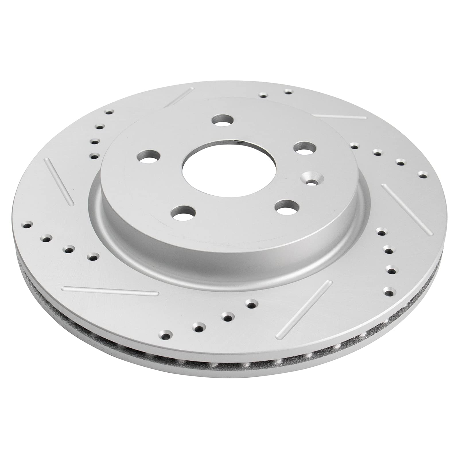 Trq Rear Performance Drilled & Slotted Brake Rotor Compatible With Gm