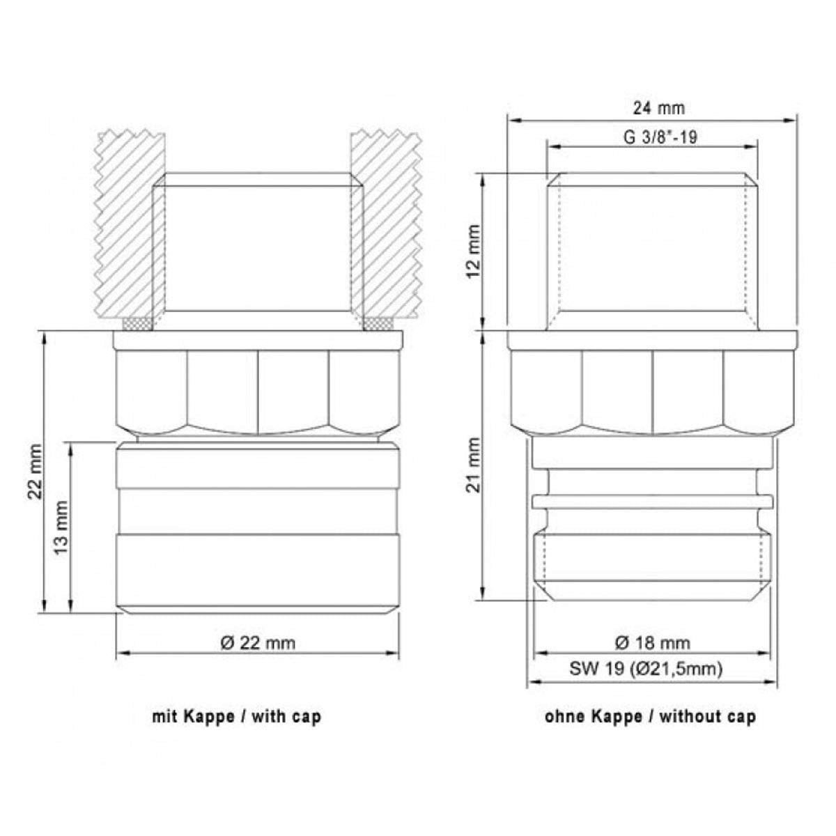 Stahlbus Lablassventil G 3/8 - 19 Mm = R 3/8 Inch = 3/8 Bsp Steel (Complete Set)