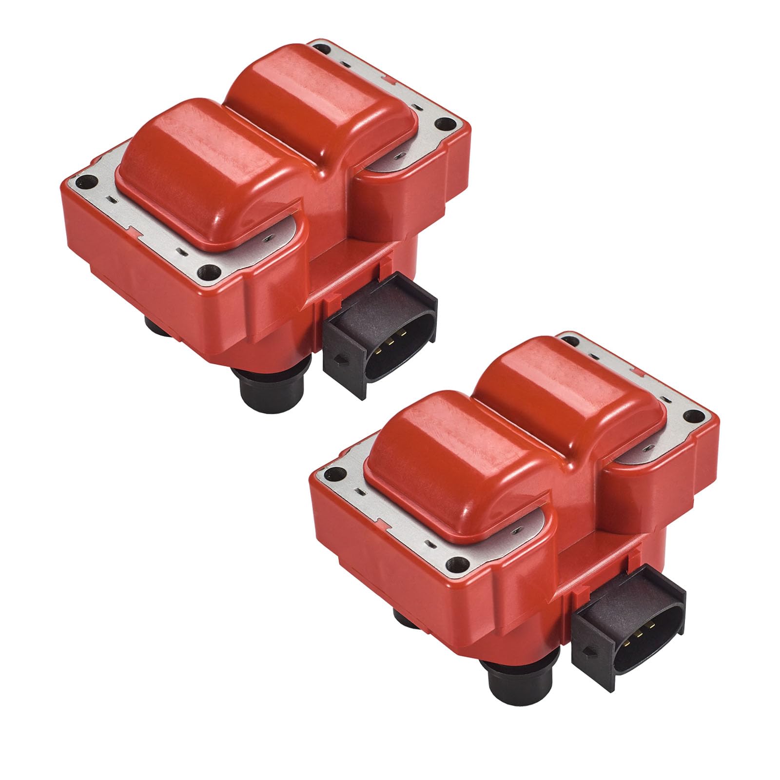 Ena Set Of 2 Red Ignition Coil Pack Compatible With Ford Lincoln Mazda Mercury F150 F250 E150 Escort Explorer Mustang Ranger Tow