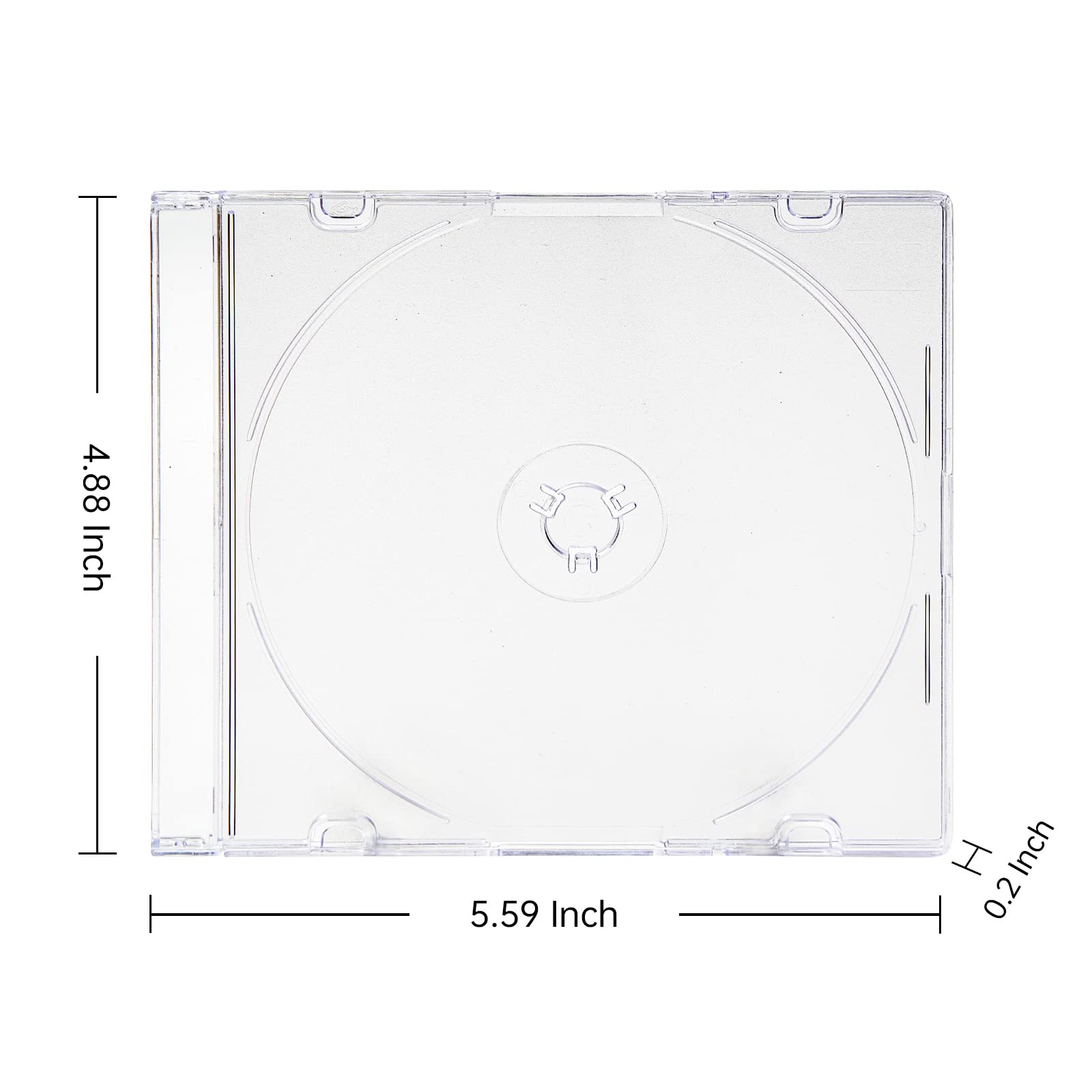 Maxtek Ultra Thin 5.2Mm Slim Clear Cd Jewel Case With Built In Frost Clear Tray, 100 Pack.