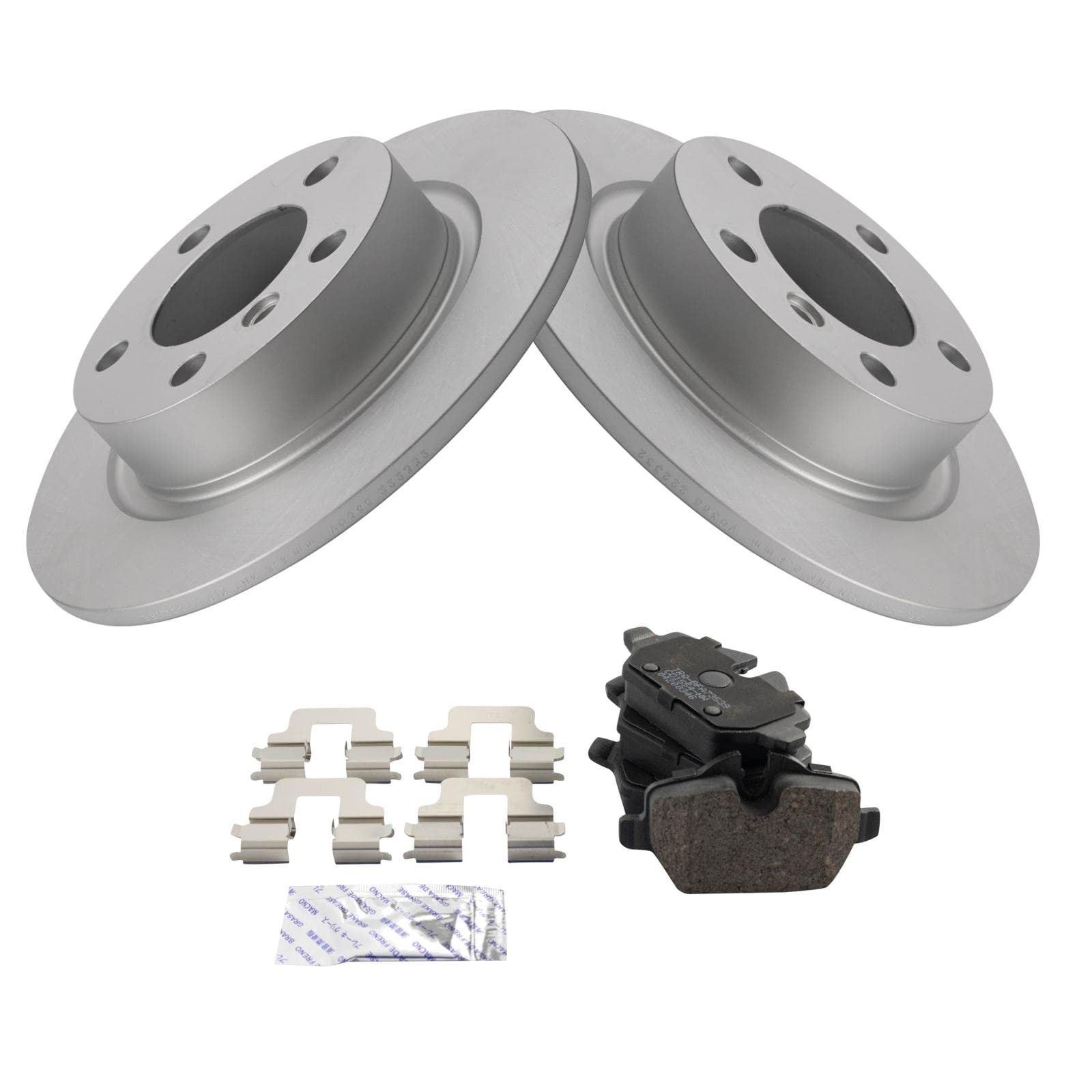 Trq Rear Brake Pad & Rotor Kit Brake Pads Brake Rotor Ceramic Premium G-Coated Compatible With 2011-2016 Mini Cooper Countryman