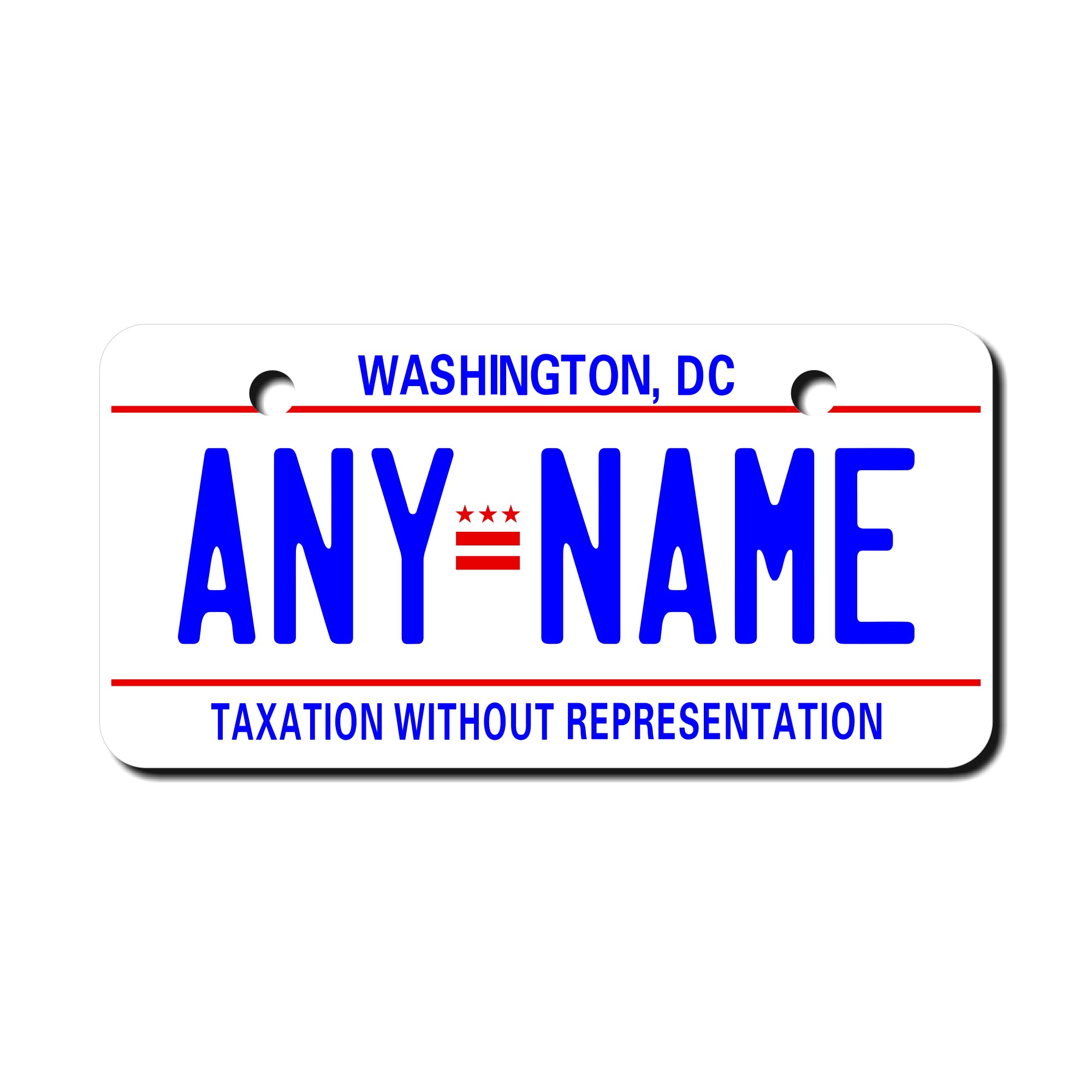 Teamlogo - Personalized District Of Columbia D.C. License Plate - Custom Aluminum Name, Text, Number Plate - Customized Bike Acc