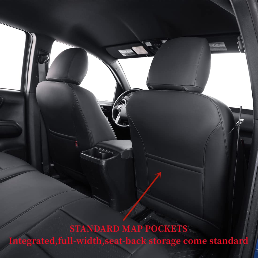 Coverdream Custom Fit Seat Covers For Toyota Tacoma Double Cab/Extended Cab/Crew Cab 2016 2017 2018 2019 2020 2021 2022 2023,Ful