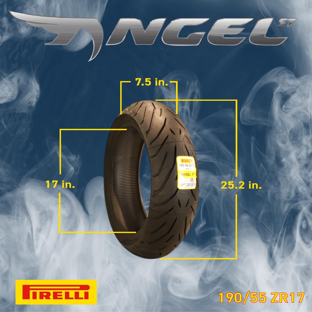 Pirelli Angel ST 190/55ZR17 (75W) Rear Motorcycle Tire - High-Performance Sport Touring Tire for Enhanced Grip, Durability & Sta