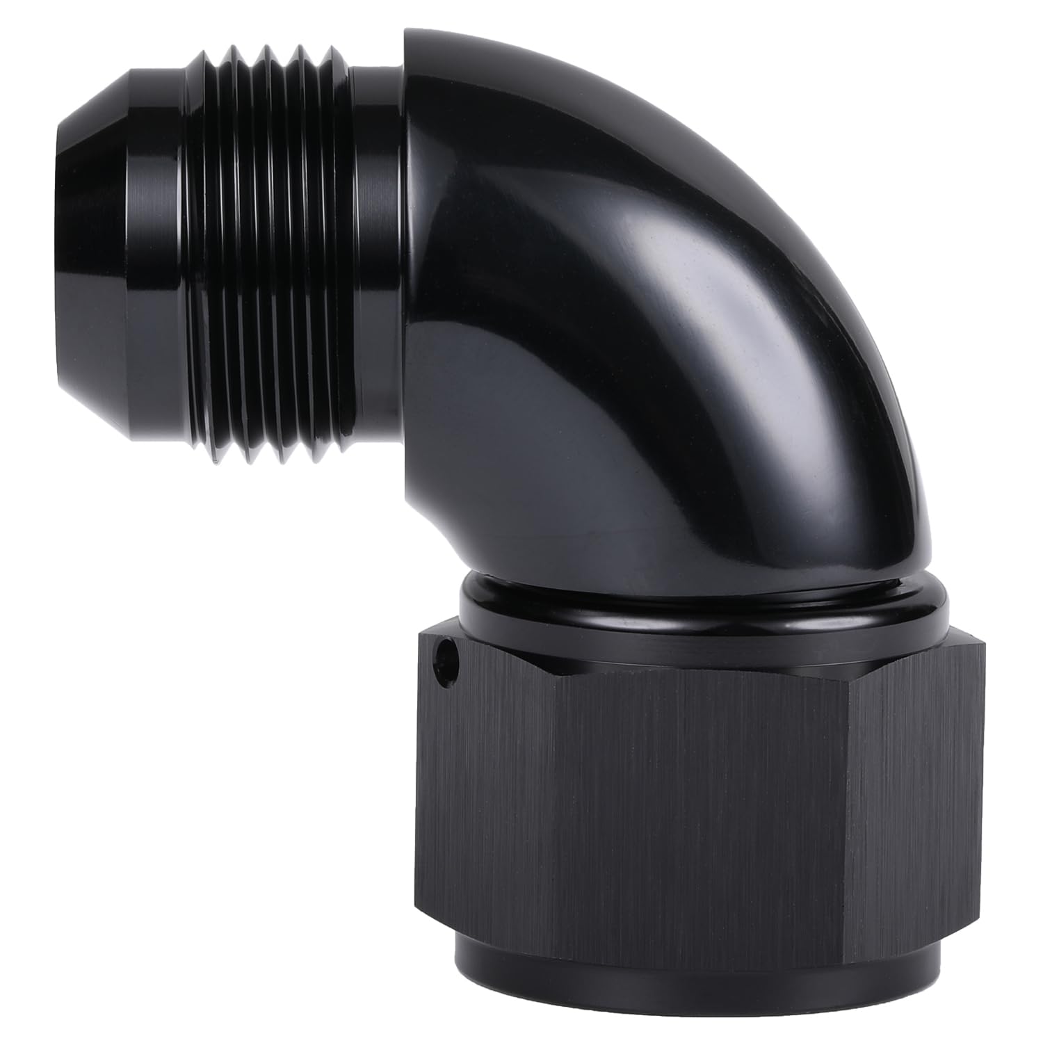 Podavelle 90 Degree 12An Male To 12An Female Swivel Full Flow Fitting Adapter Coupler Aluminum Black