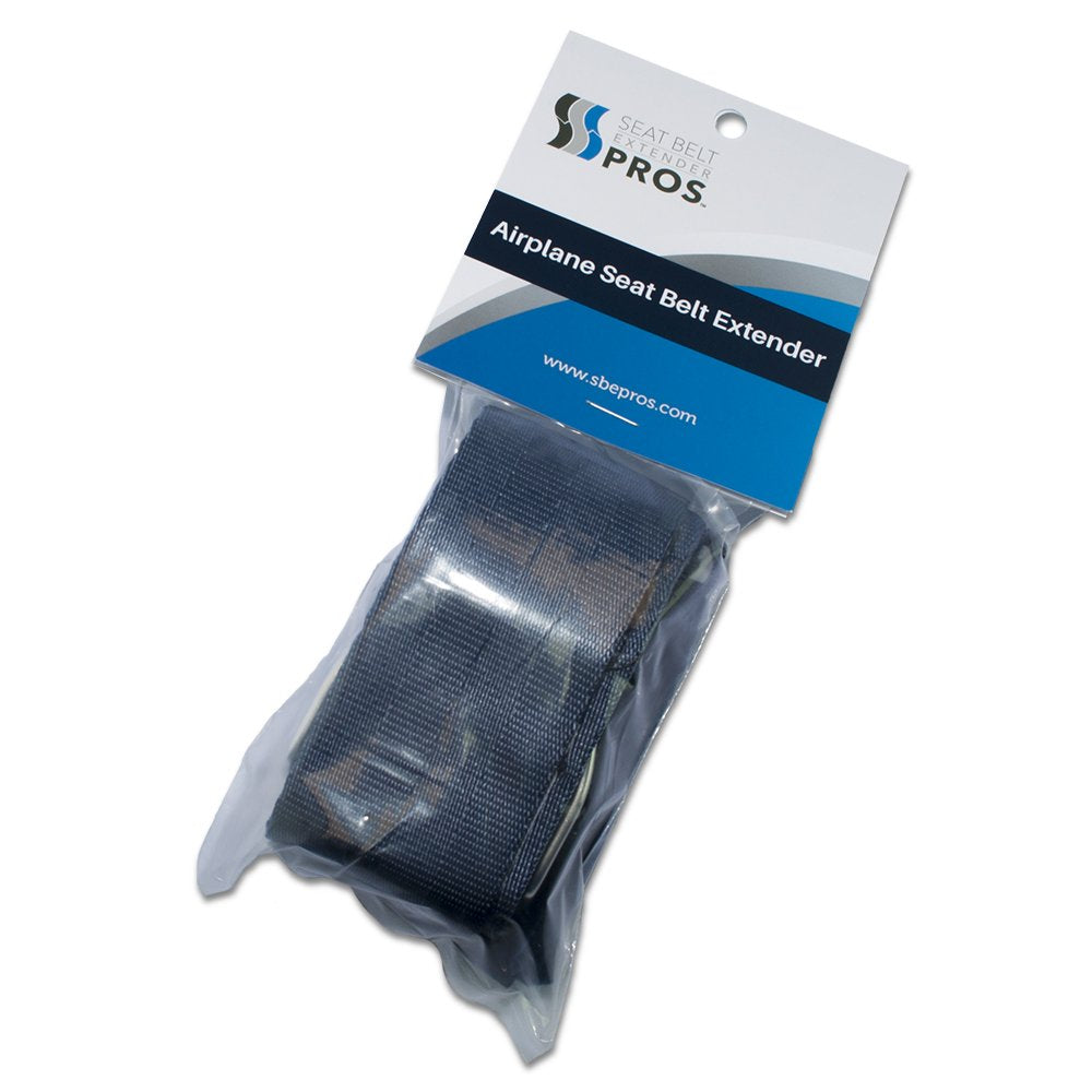 SEAT BELT EXTENDER PROS Adjustable Airplane Seat Belt Extender - Fits Most Airlines, Black, 9-24 Inch, E4 Safety Certified, Carry Case Included