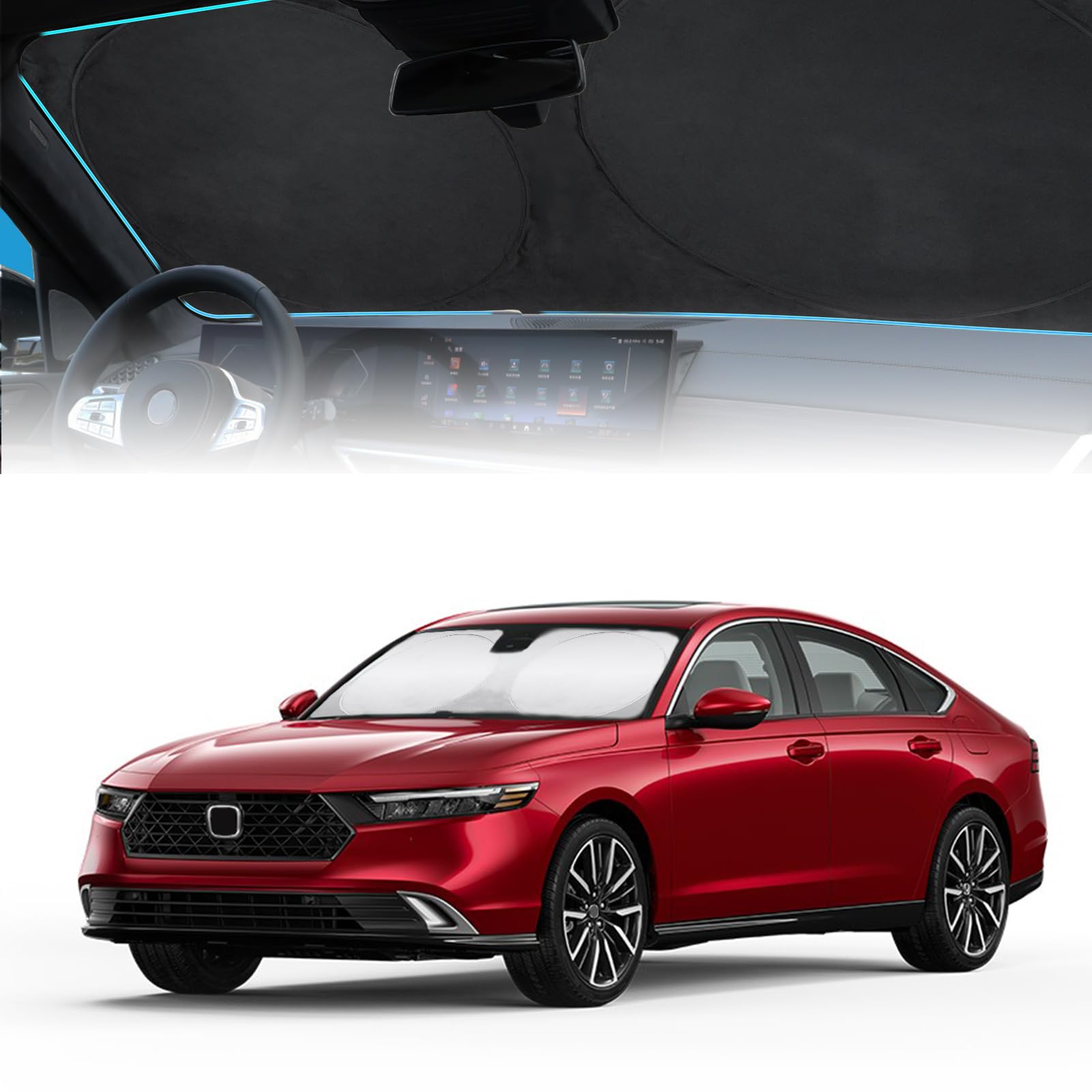 Insauto For Accord 2025 Windshield Sun Shade Sunshade Protector For Honda Accord 2021 2022 2023 2024 Windshield Cover Sun Visor