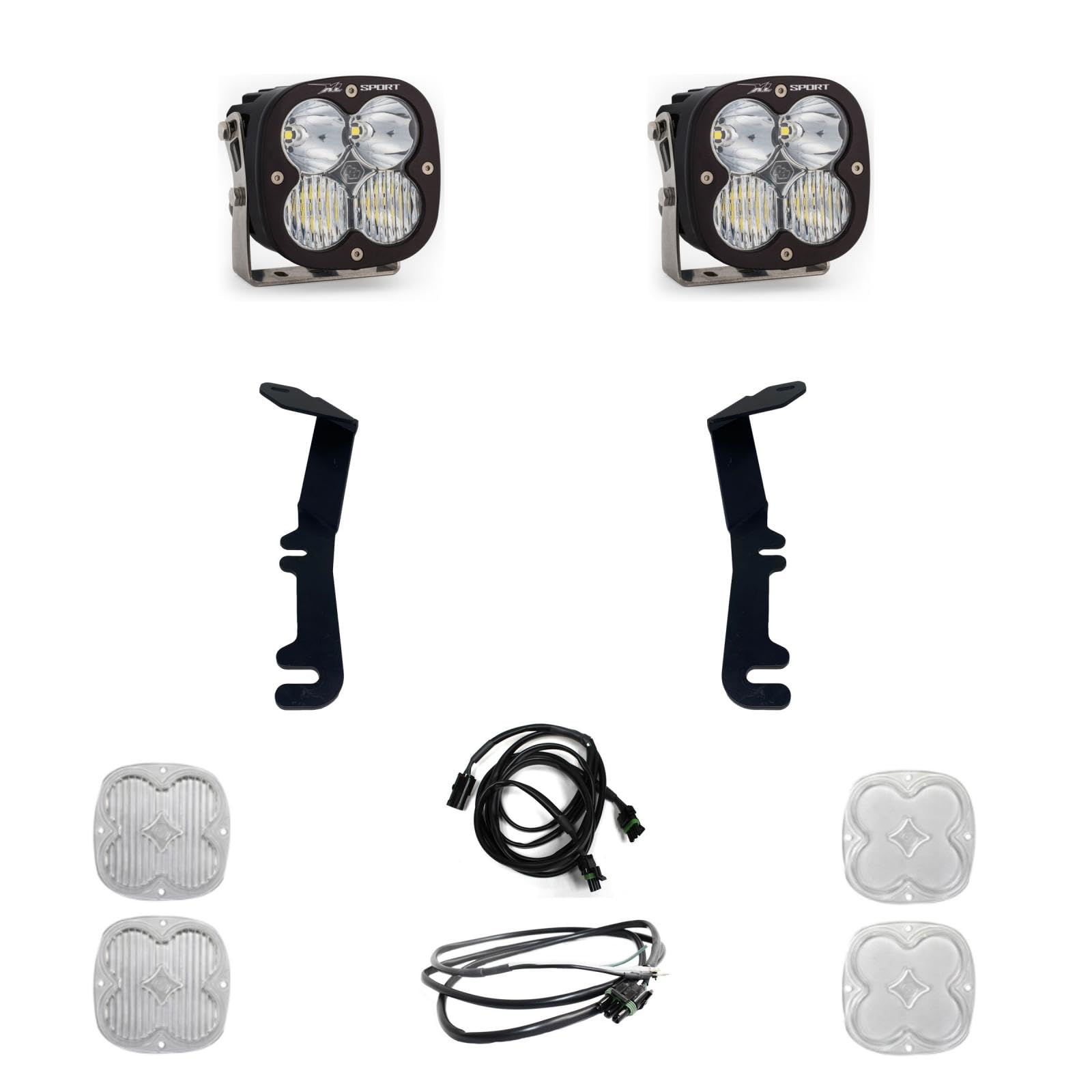 Baja Designs Xl Sport Led A-Pillar Light Kit For Dodge Ram 1500 Rebel 2019-22, 1500 Trx 2021-22 Truck (Driving/Combo; Clear)