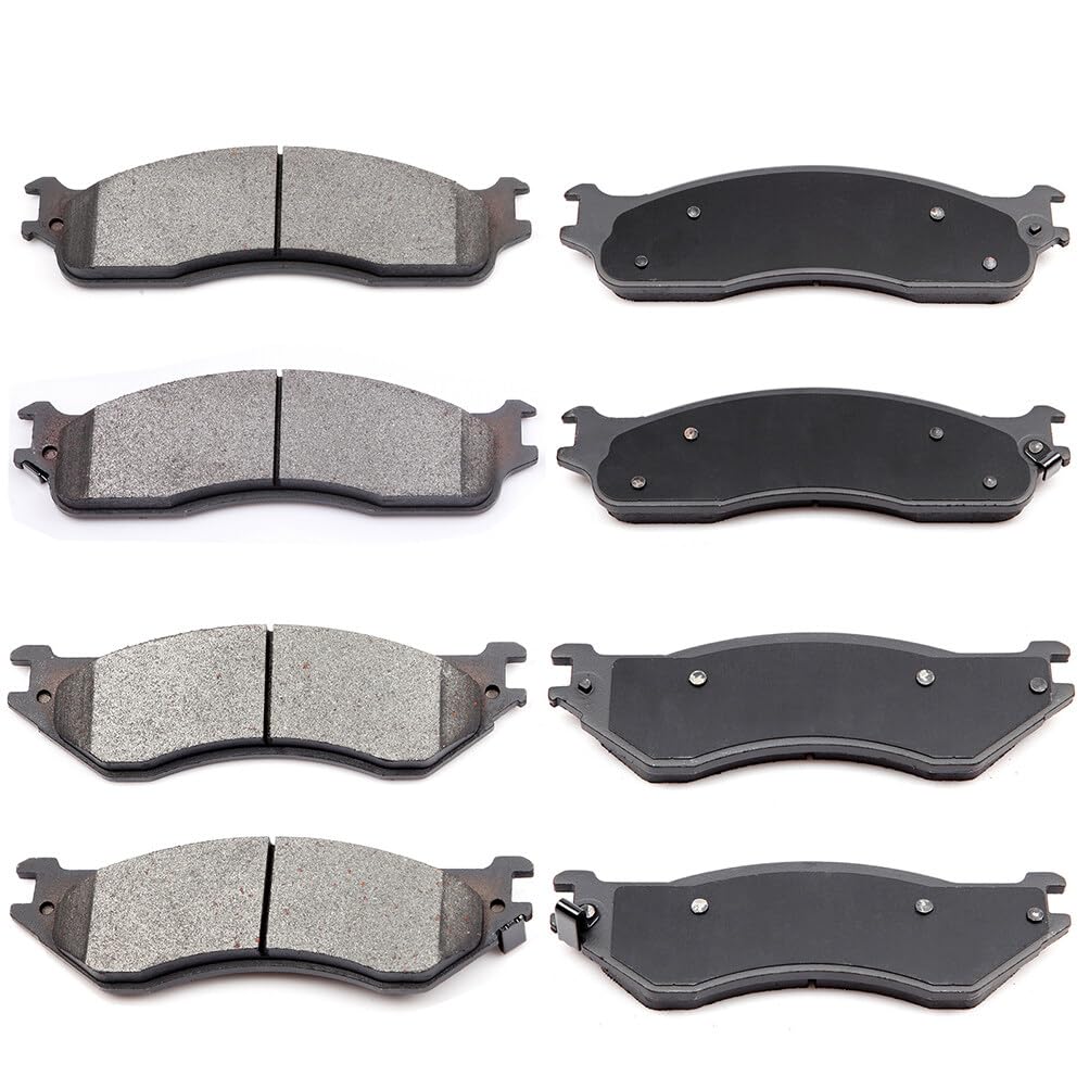 Eccpp D965-7864 D702-7576 Front & Rear Semi Metallic Disc Brake Pad Set - Fit For Dodge Ram 1500 2006-2008, 2500 2003-2008, 3500