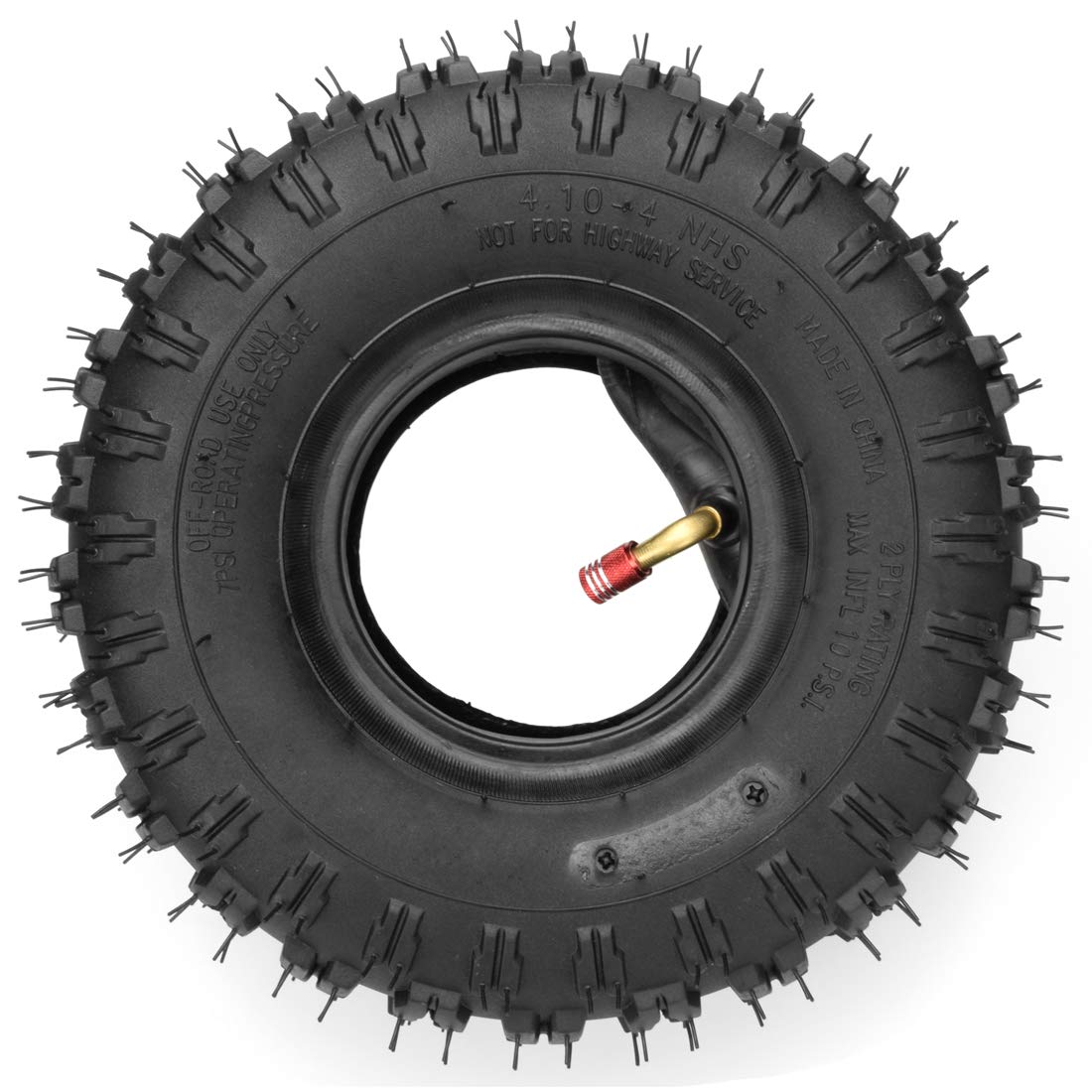 Fvrito 2 Pack Of 4.10-4 410-4 4.10/3.50-4 Tire With Inner Tube For Lawn Mowers Garden Rototiller Snow Blower Mowers Hand Truck W