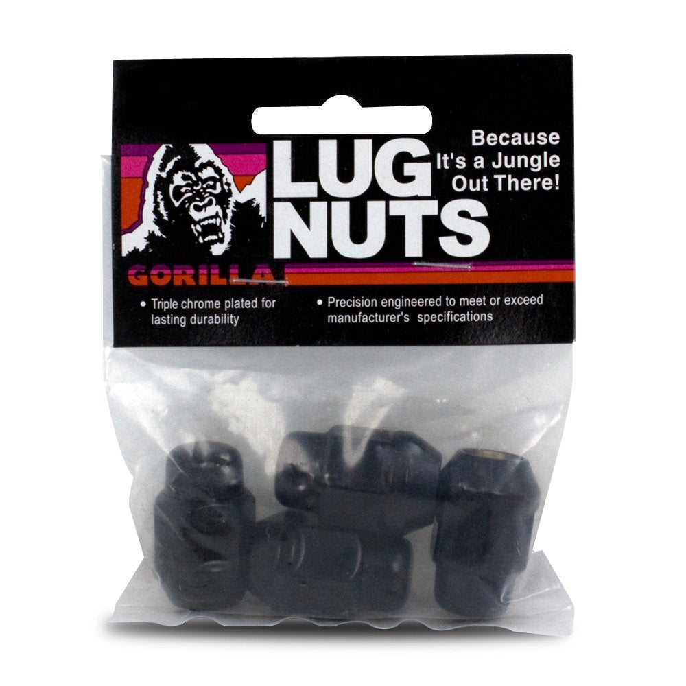 Gorilla Automotive 91187BCB Acorn Bulge Black Chrome Lug Nuts (1/2 Thread Size)