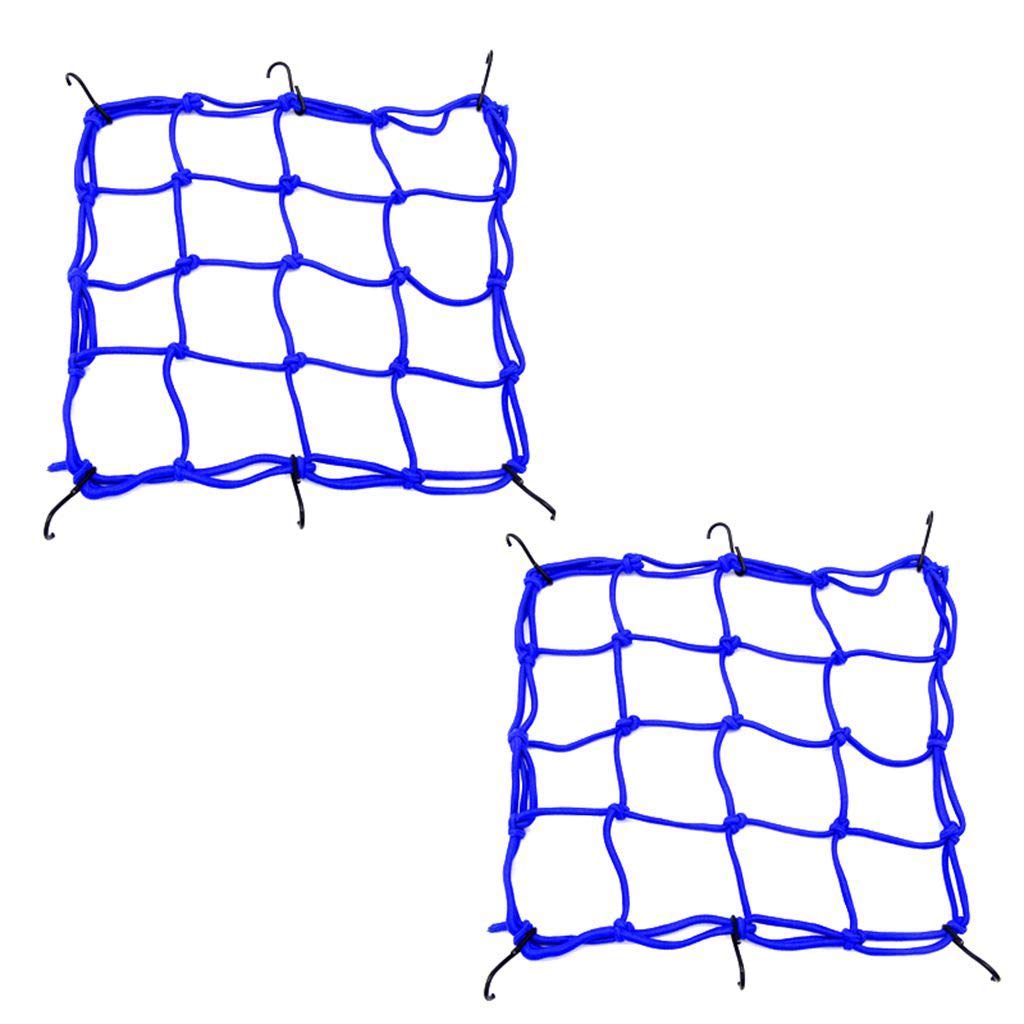 2 Pcs Cargo Net,11.8 Inch X11.8 Inch Rack Elastic Storage Net 6 Adjustable Hooks For Bike Bicycle Motorcycle (Green)