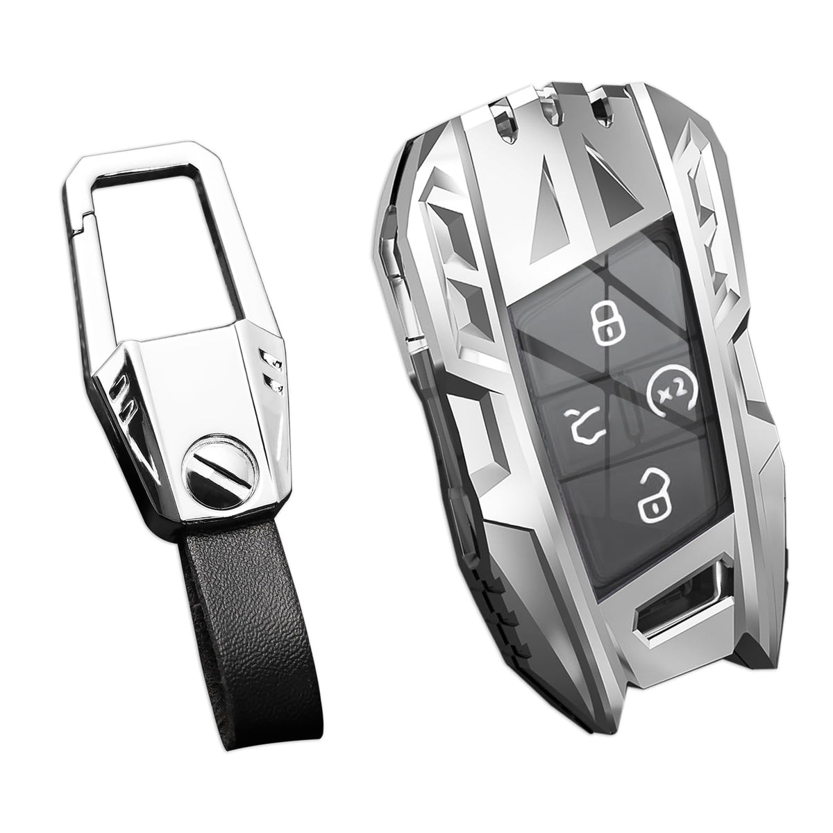 Ocezbiis For Volkswagen Key Fob Cover,Keychain,Zinc Alloy Protection Car Key Shell Case Compatible With Vw Holder Smart Remote K